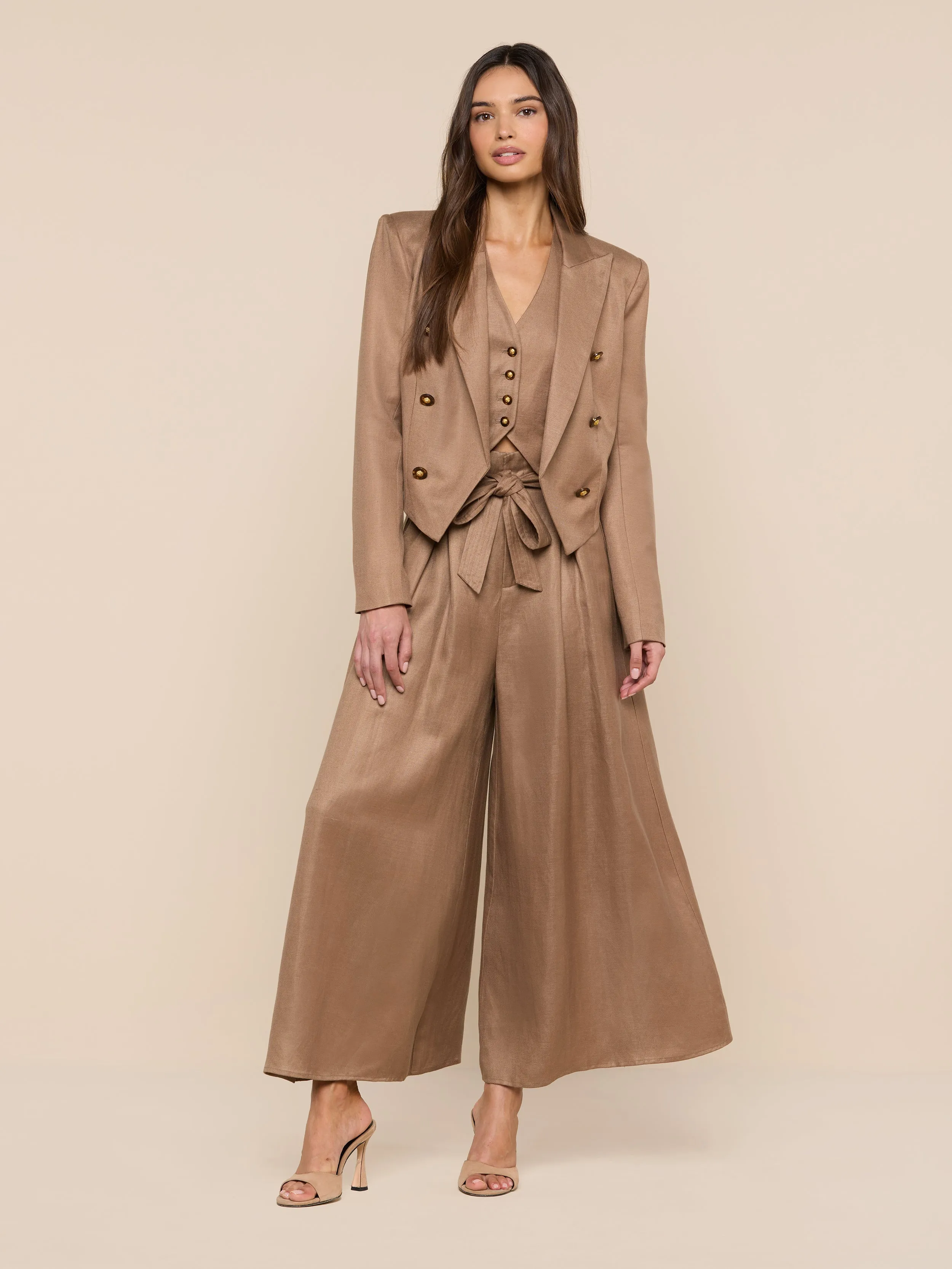 Lila Linen-Blend Blazer sold by L'AGENCE product image thumbnail 3