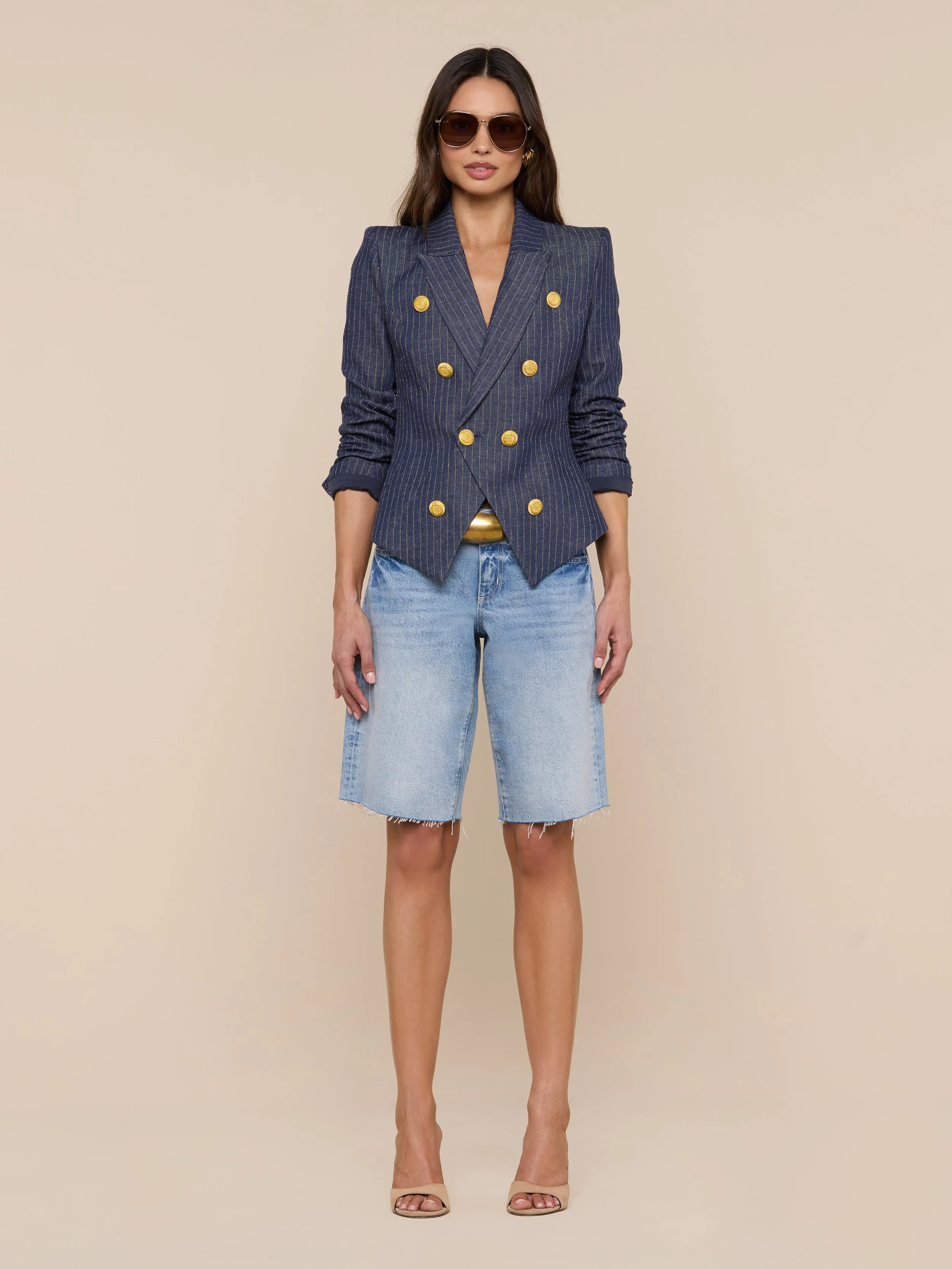 Solar Pinstriped Blazer sold by L'AGENCE product image thumbnail 4