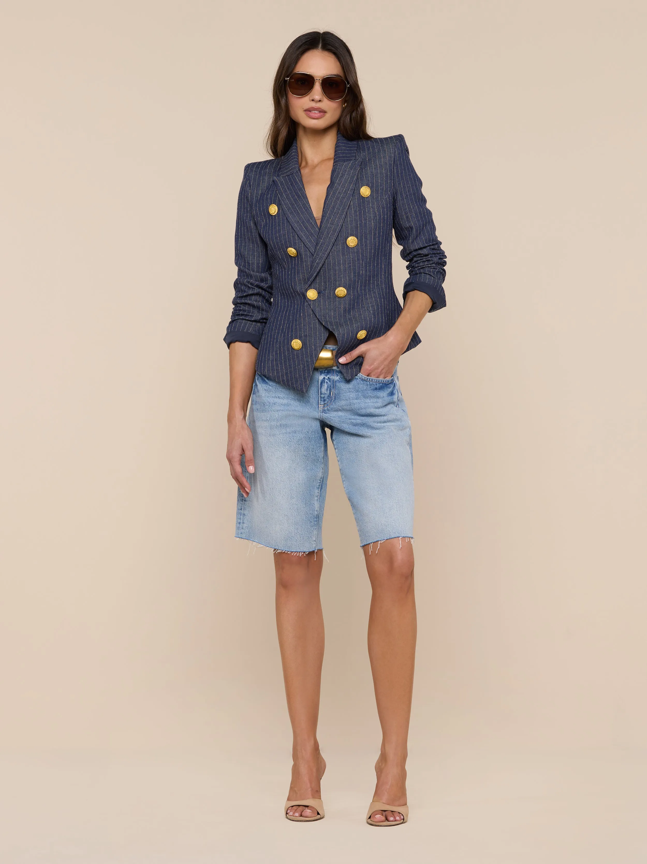 Solar Pinstriped Blazer sold by L'AGENCE product image thumbnail 5