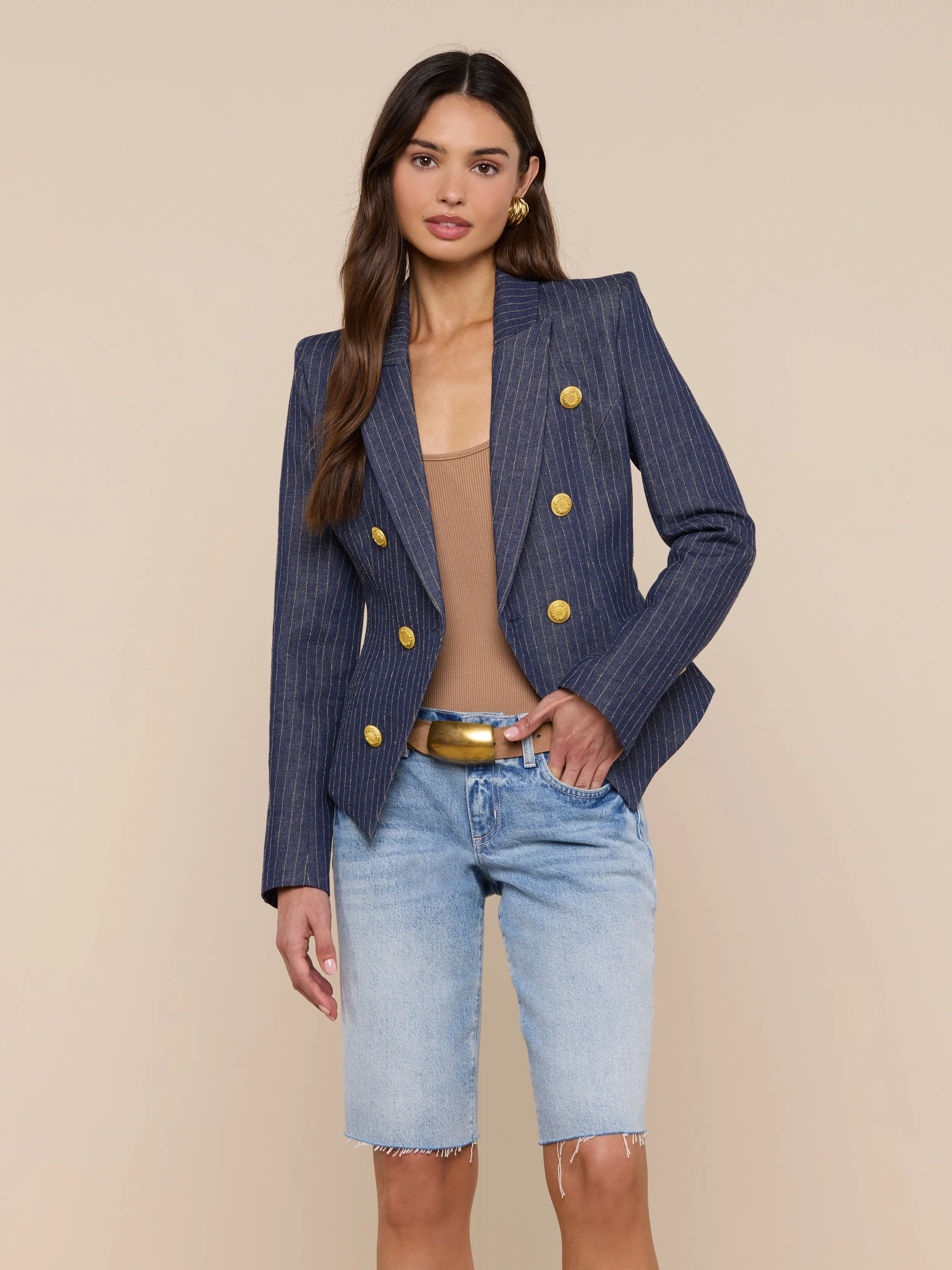 Solar Pinstriped Blazer sold by L'AGENCE product image thumbnail 2