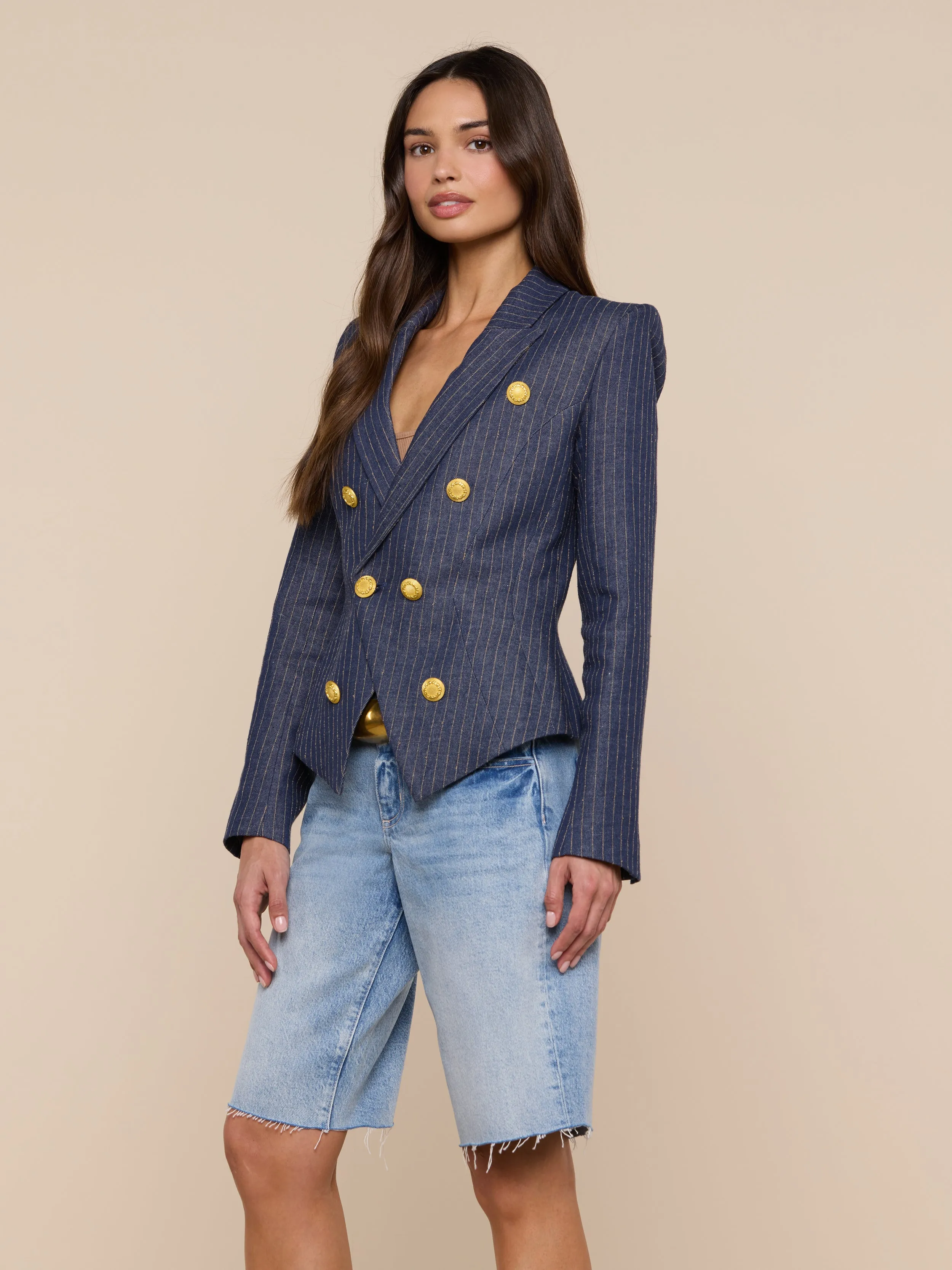 Solar Pinstriped Blazer sold by L'AGENCE product image thumbnail 3