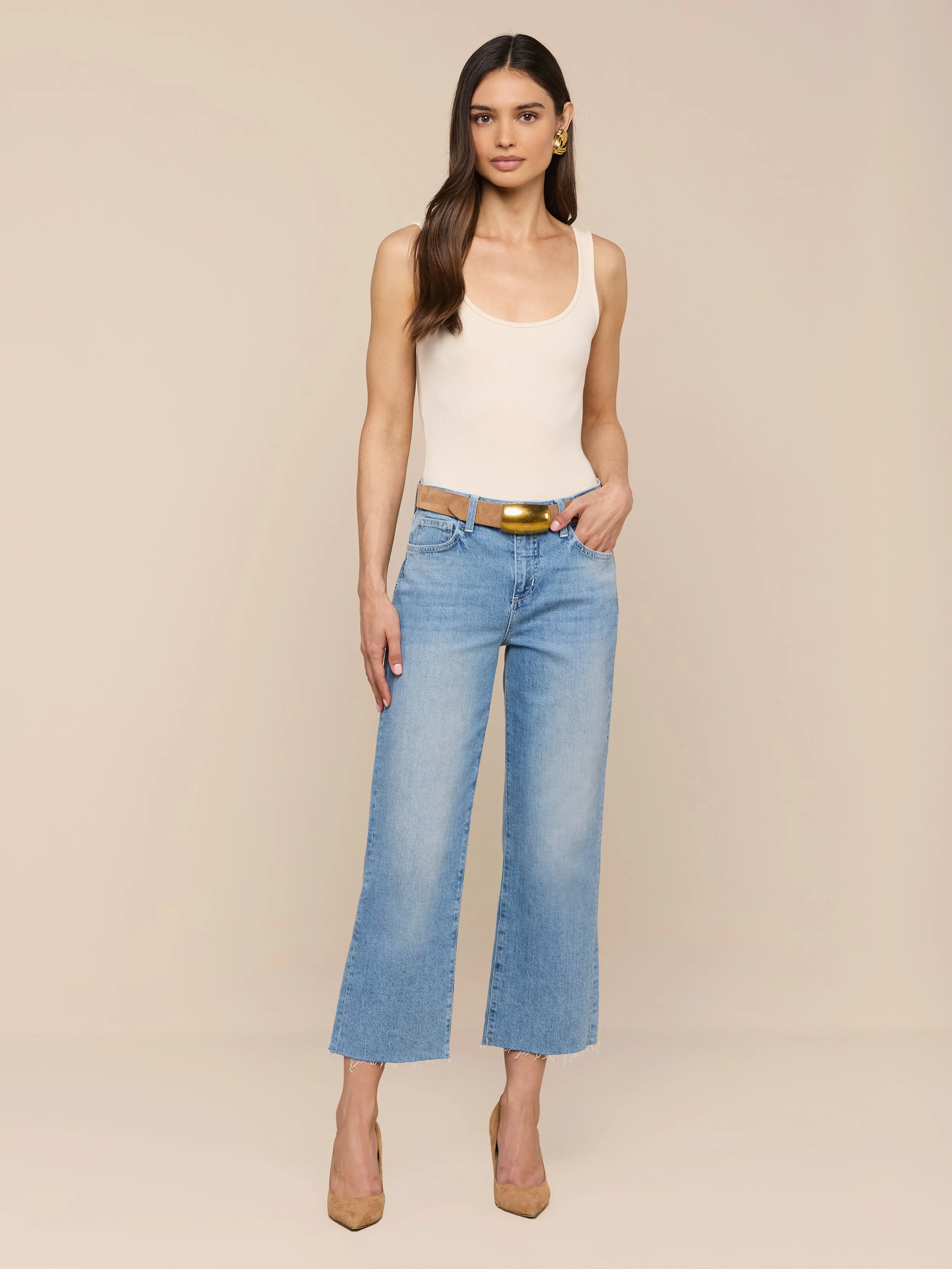 Wanda Cropped Wide-Leg Jean sold by L'AGENCE