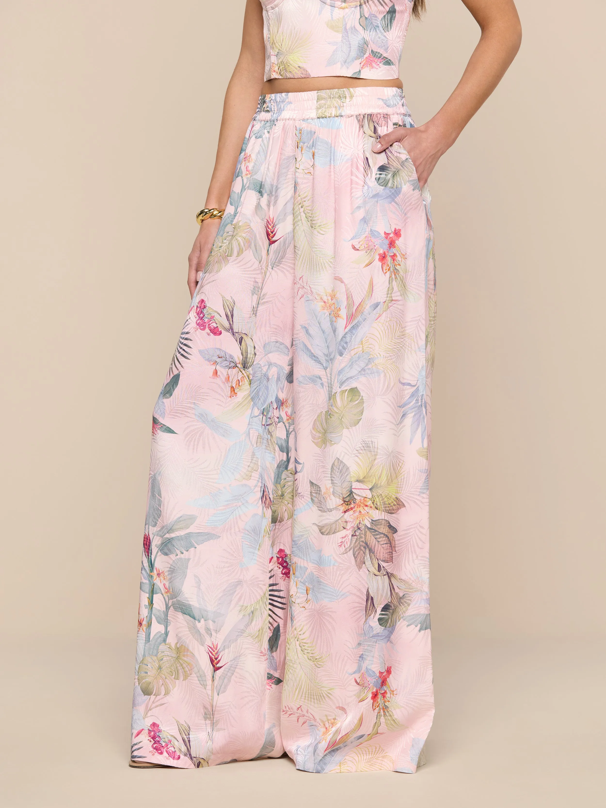 Lillian Satin Wide-Leg Pant sold by L'AGENCE product image thumbnail 4