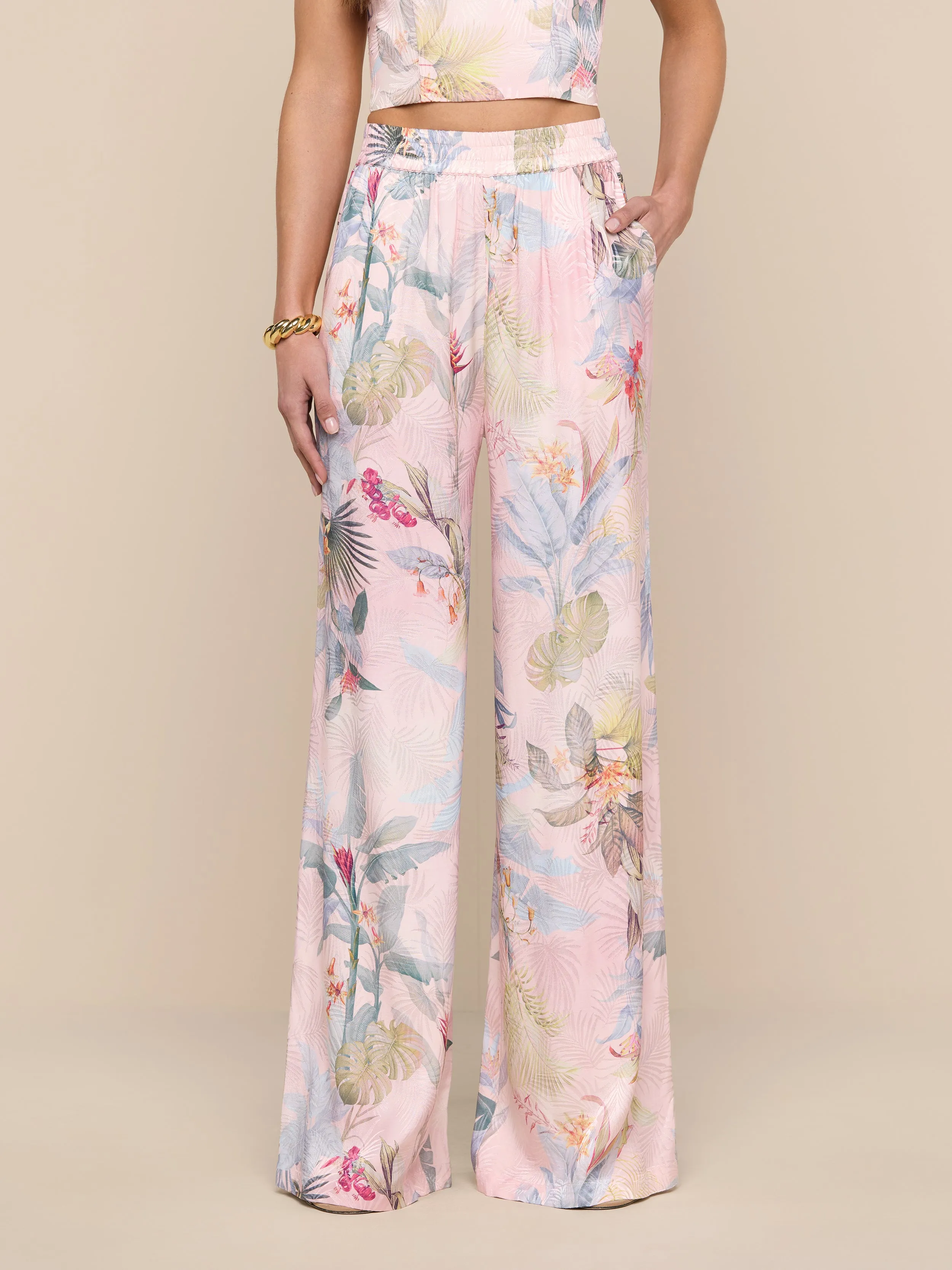 Lillian Satin Wide-Leg Pant sold by L'AGENCE product image thumbnail 3