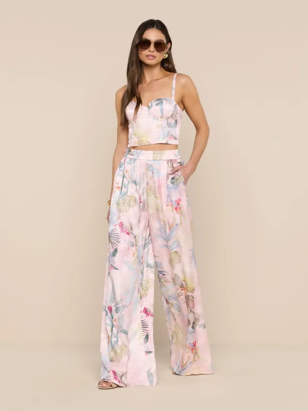 Lillian Satin Wide-Leg Pant made by L'AGENCE
