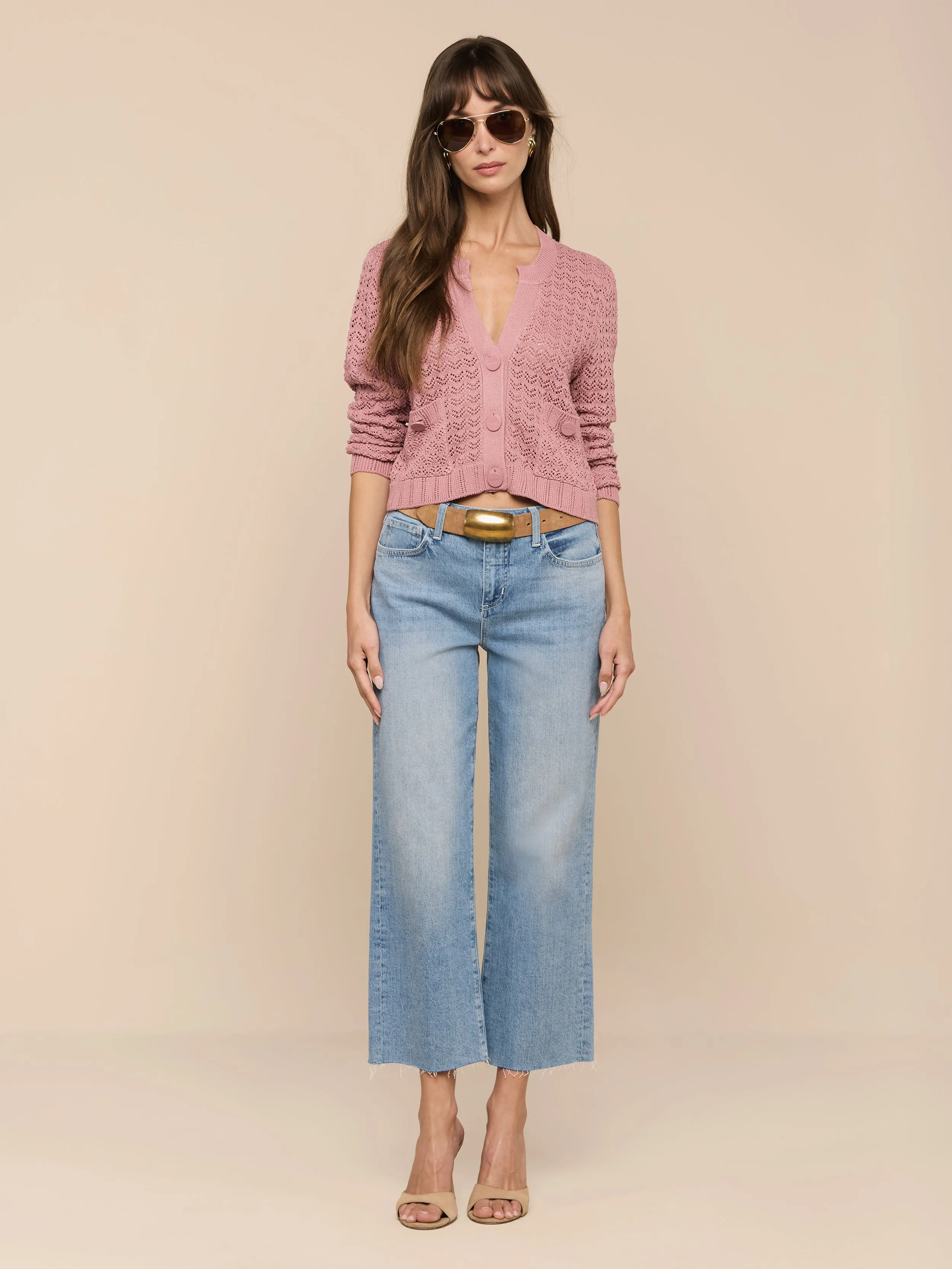 Orla Pointelle Knit Cardigan sold by L'AGENCE product image thumbnail 3