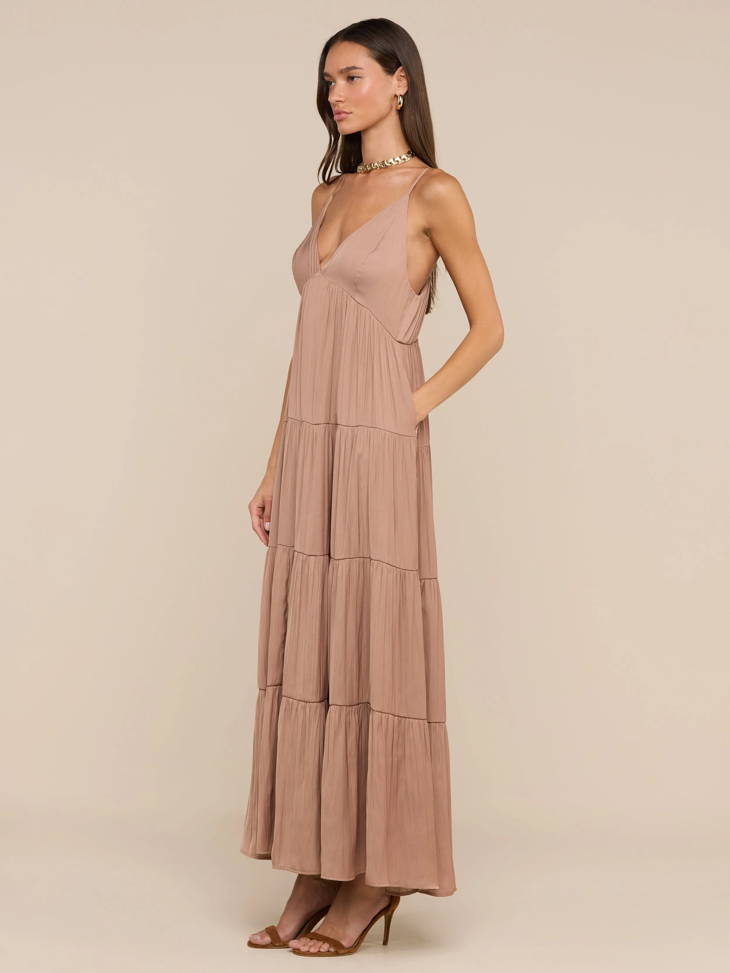 Lua Tiered Maxi Dress sold by L'AGENCE product image thumbnail 2