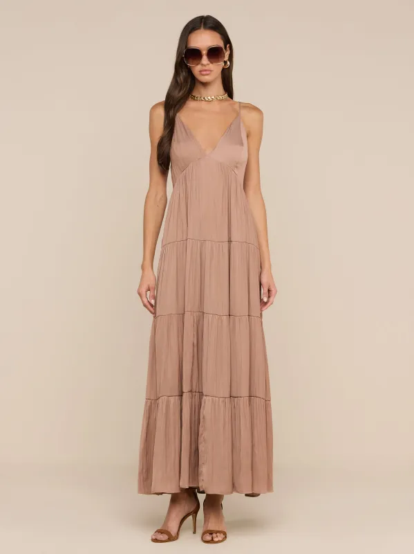 Lua Tiered Maxi Dress made by L'AGENCE