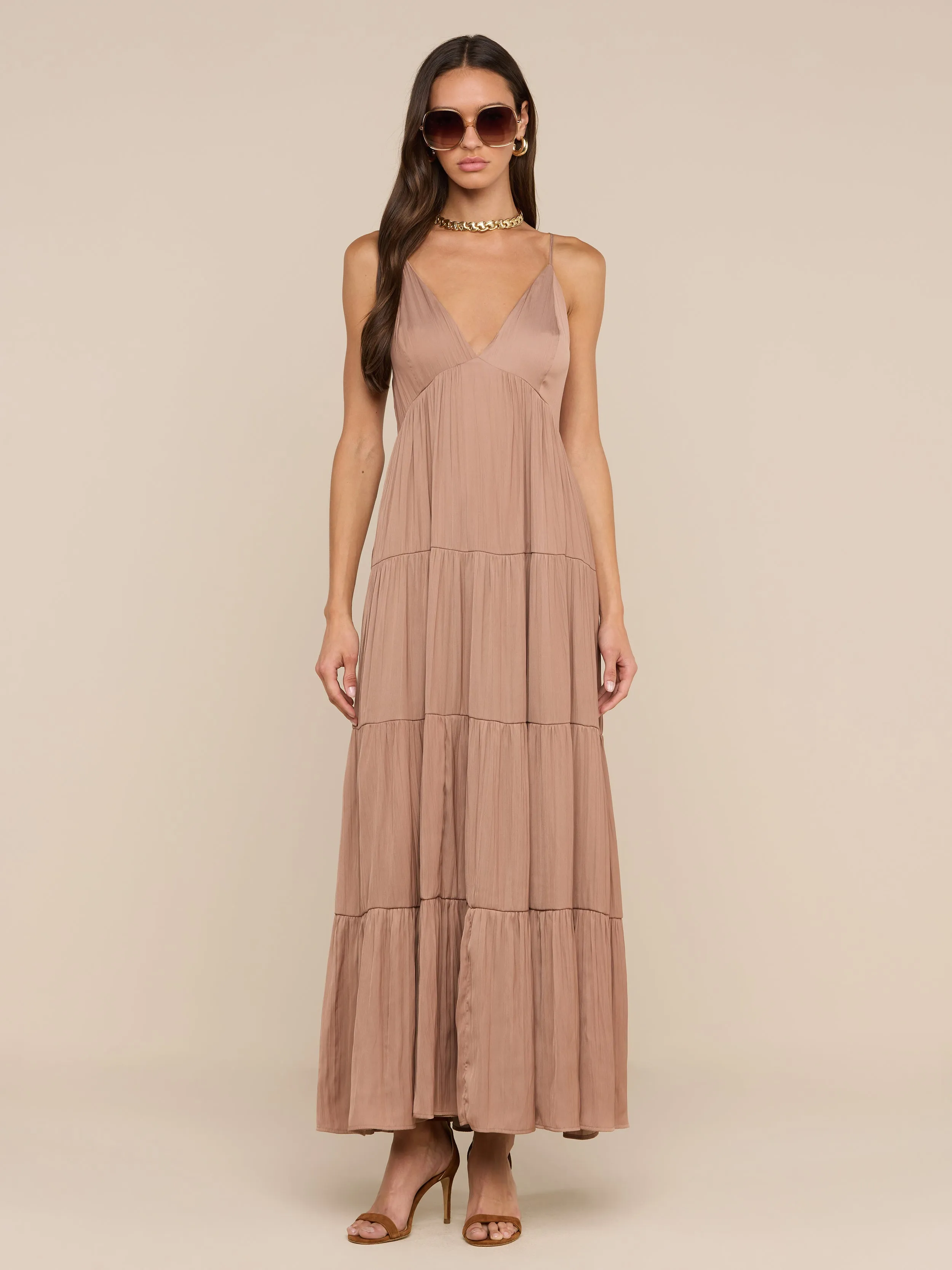 Lua Tiered Maxi Dress sold by L'AGENCE