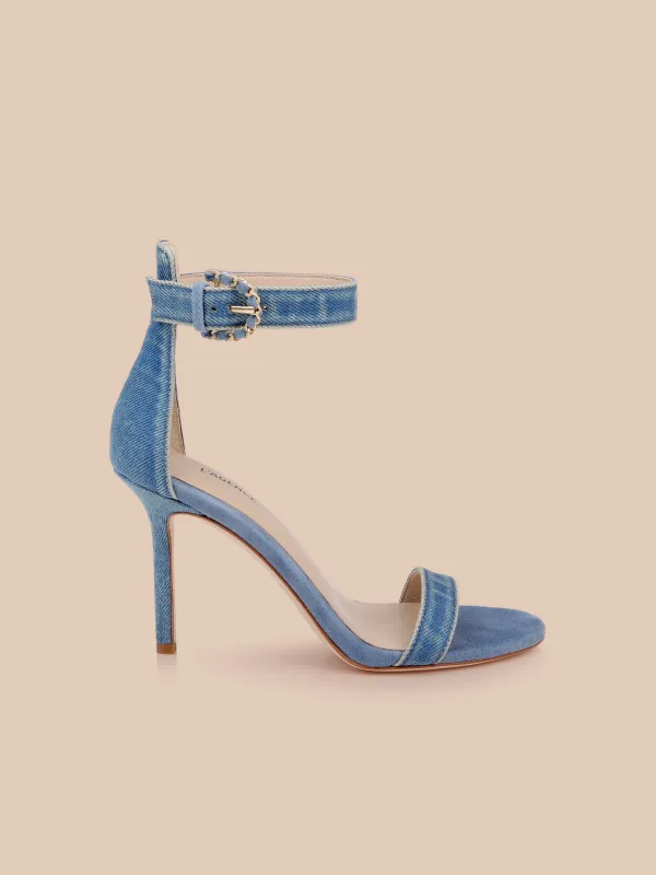 Gisele Denim Sandal made by L'AGENCE