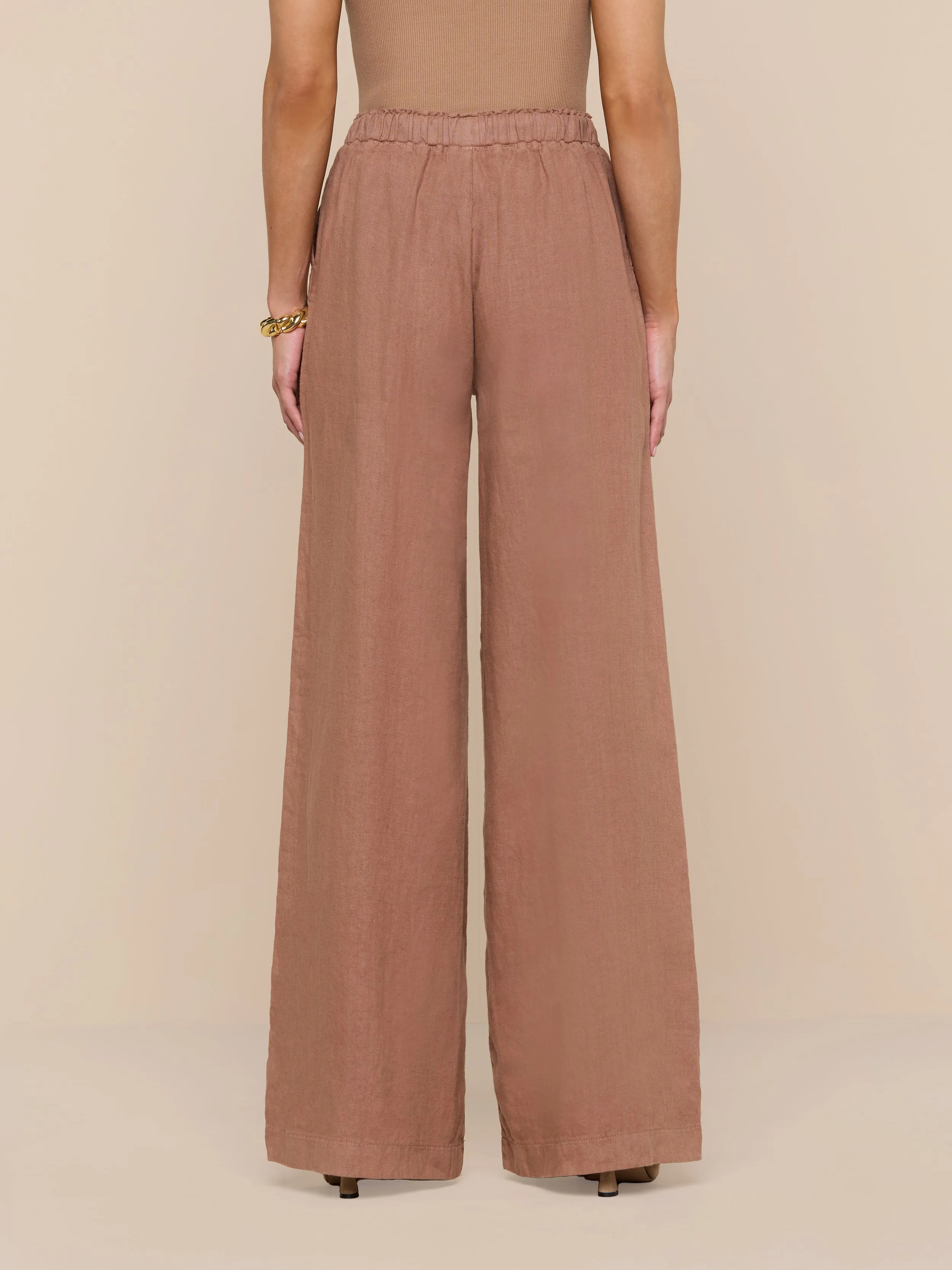 Connie Linen Drawstring Trouser sold by L'AGENCE product image thumbnail 5
