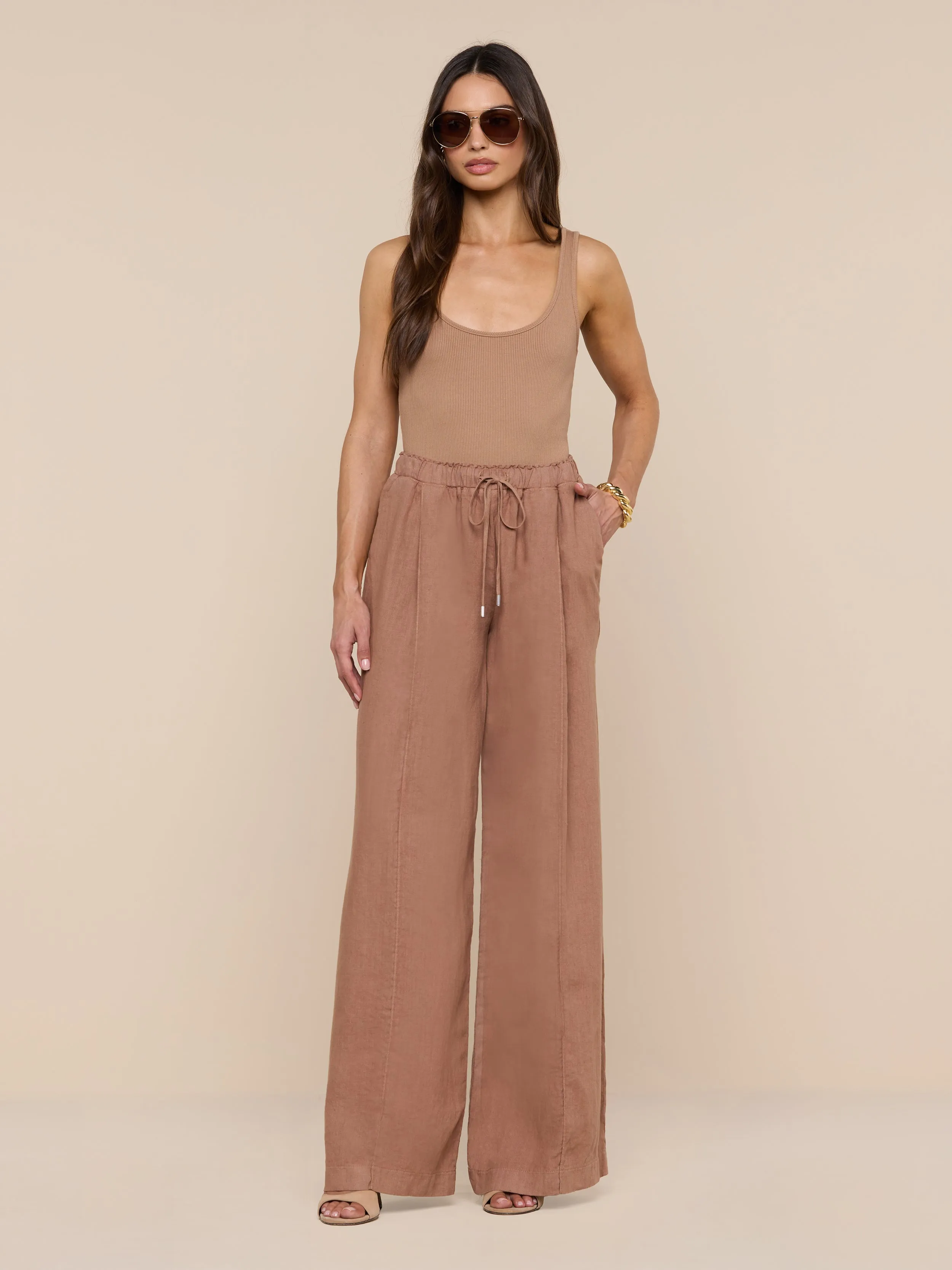 Connie Linen Drawstring Trouser sold by L'AGENCE product image thumbnail 2