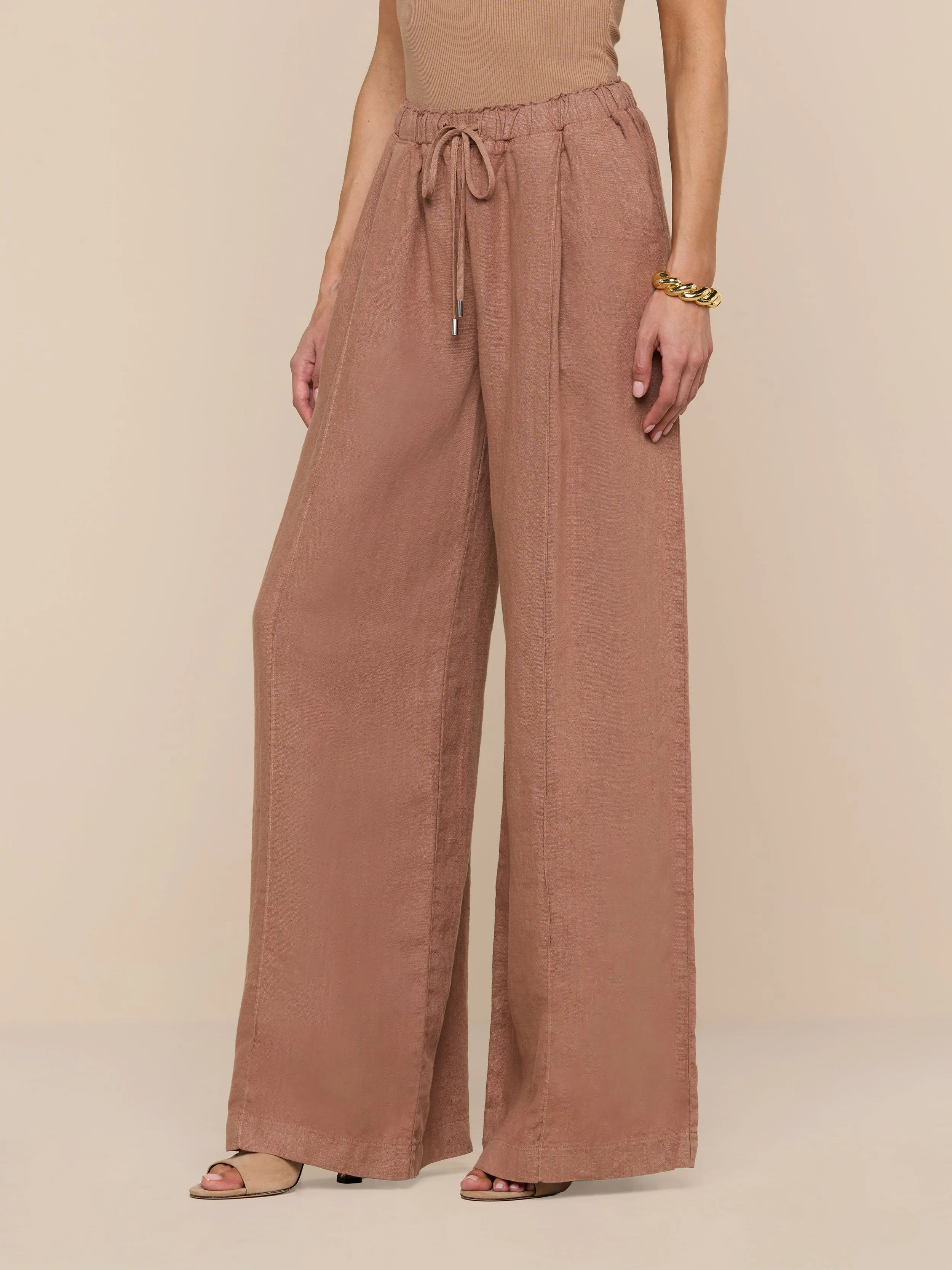 Connie Linen Drawstring Trouser sold by L'AGENCE product image thumbnail 4