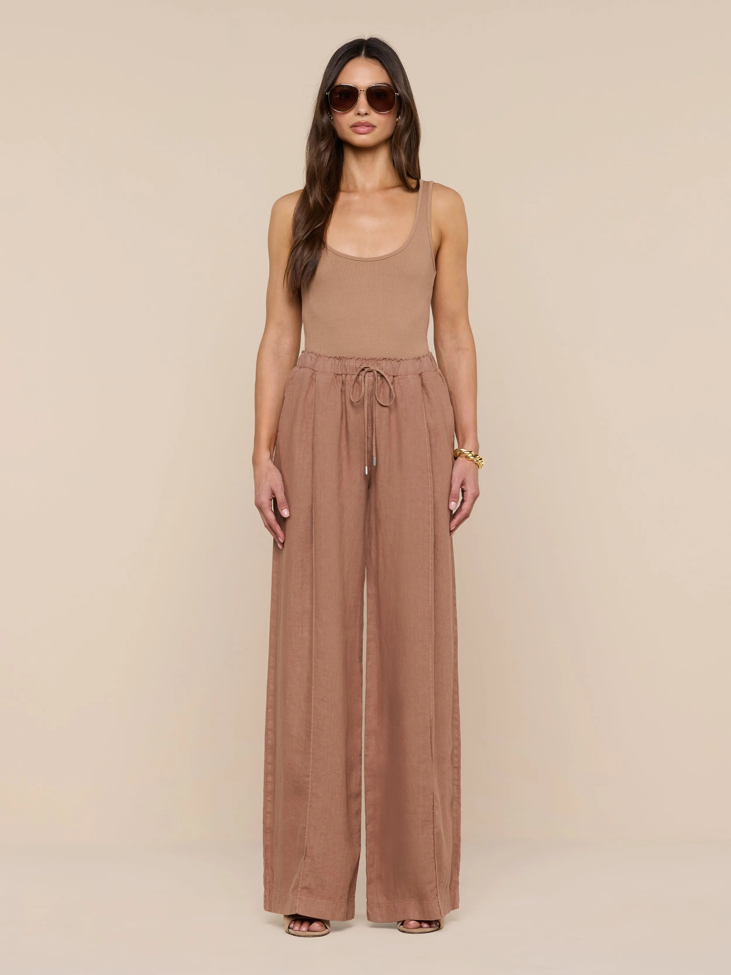 Connie Linen Drawstring Trouser sold by L'AGENCE