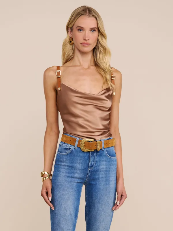 Lux Silk Buckle-Strap Camisole made by L'AGENCE