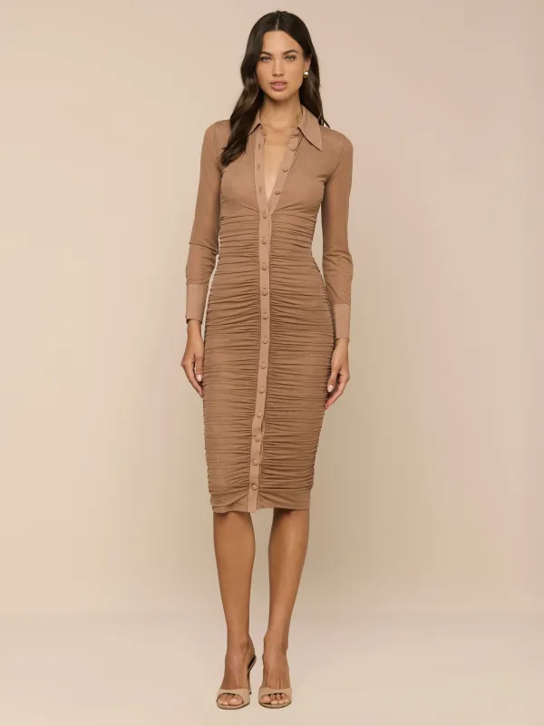 Adriana Ruched Midi Dress made by L'AGENCE