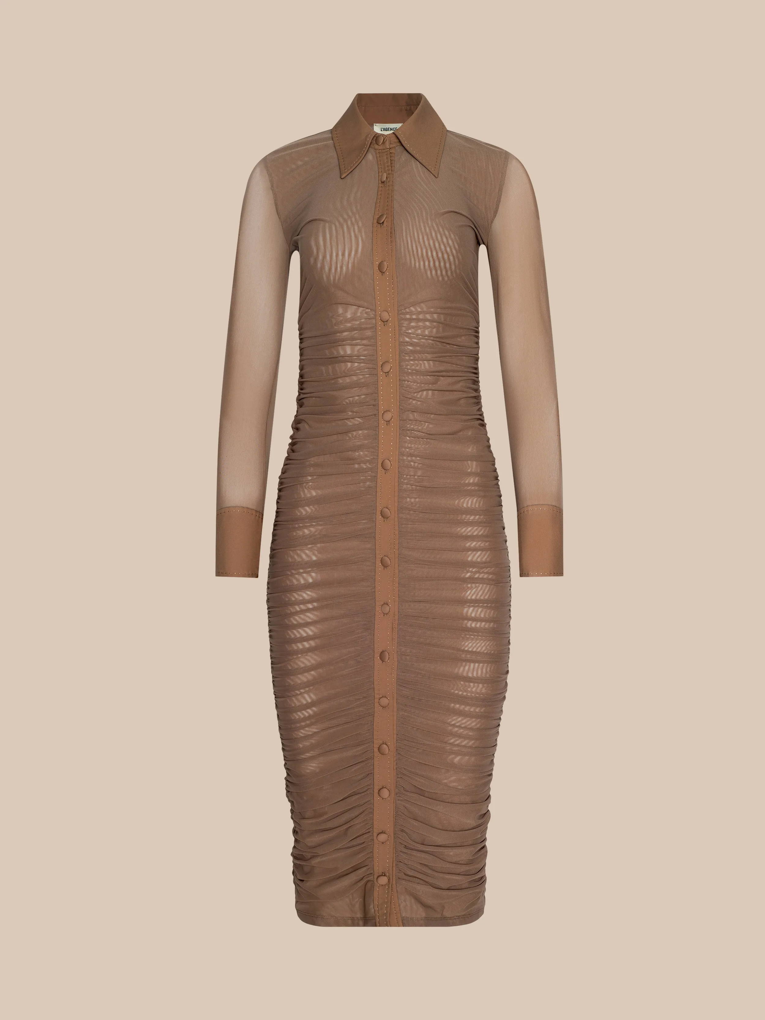 Adriana Ruched Midi Dress sold by L'AGENCE product image thumbnail 4
