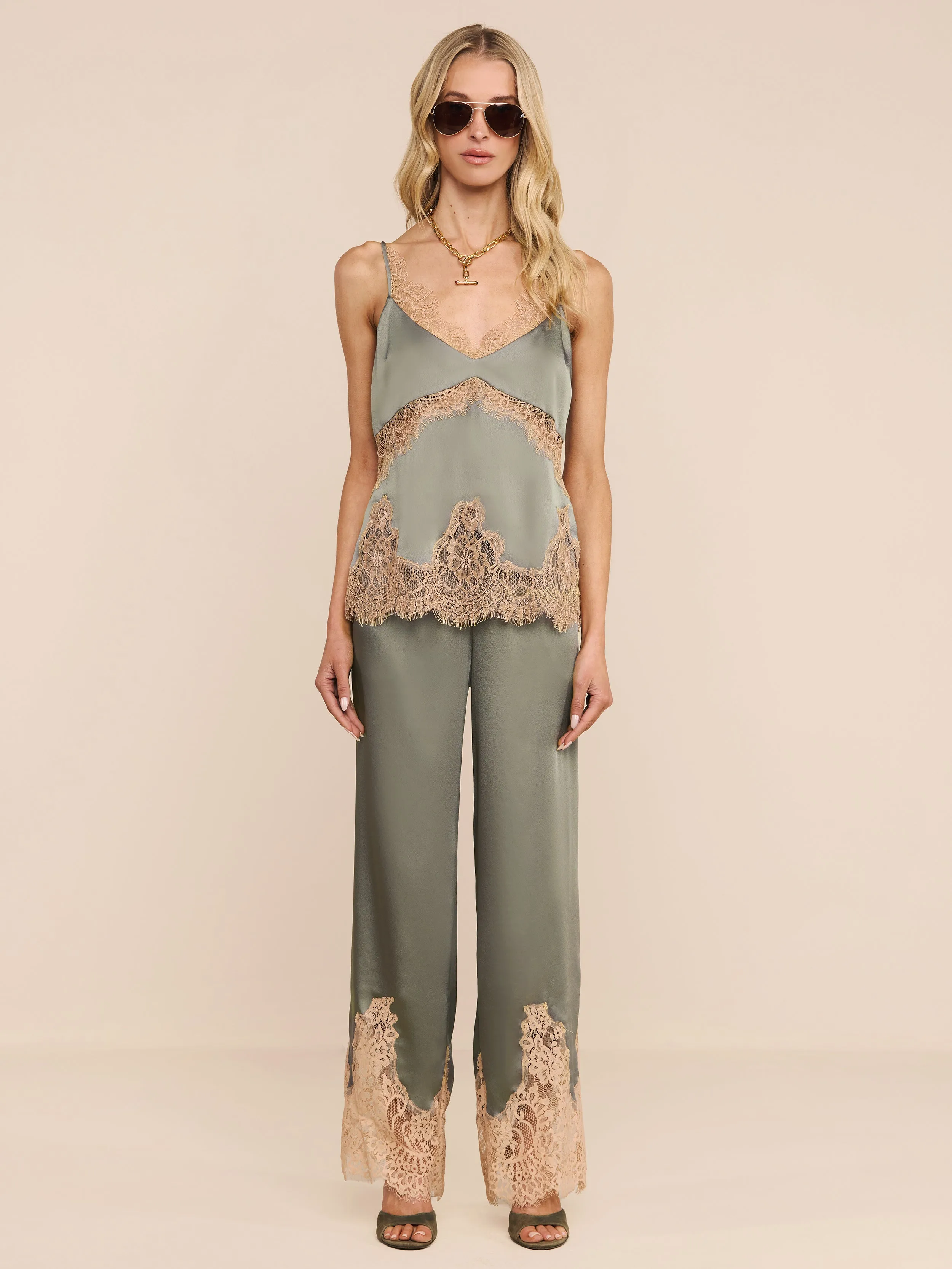 Mitsu Satin Lace Camisole sold by L'AGENCE product image thumbnail 3