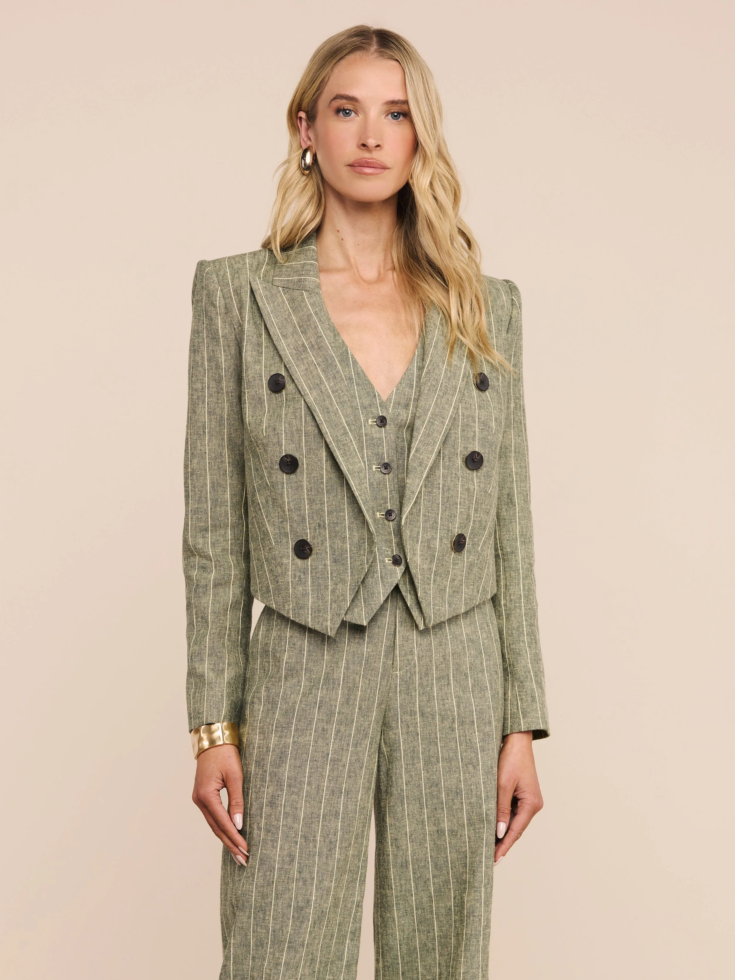 Lila Linen-Blend Blazer sold by L'AGENCE