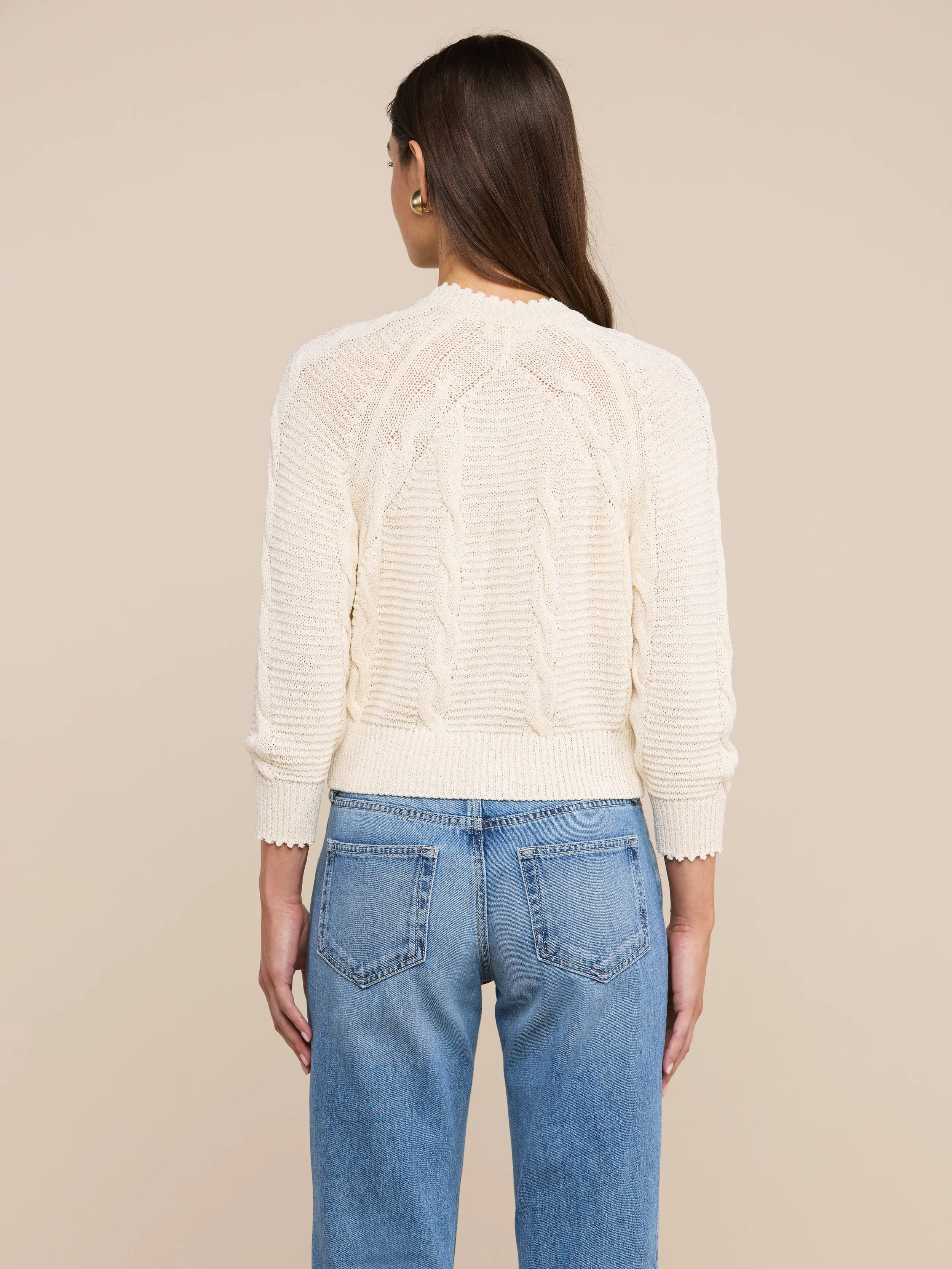 Darcy Cable Knit Cardigan sold by L'AGENCE product image thumbnail 4