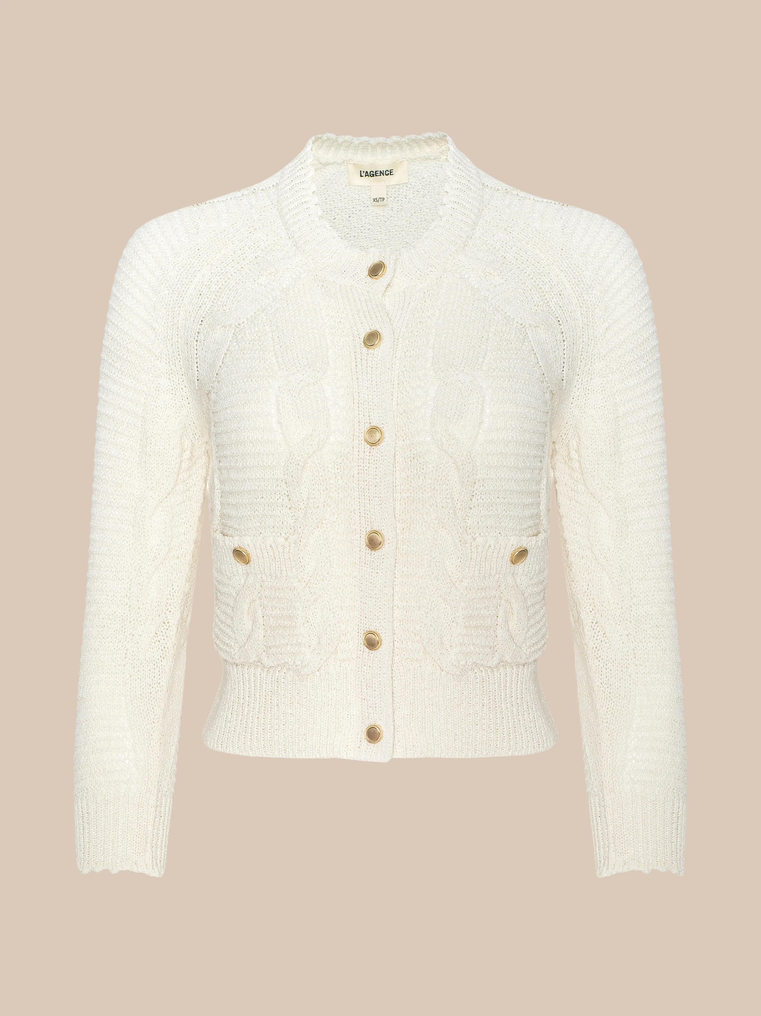 Darcy Cable Knit Cardigan sold by L'AGENCE product image thumbnail 5