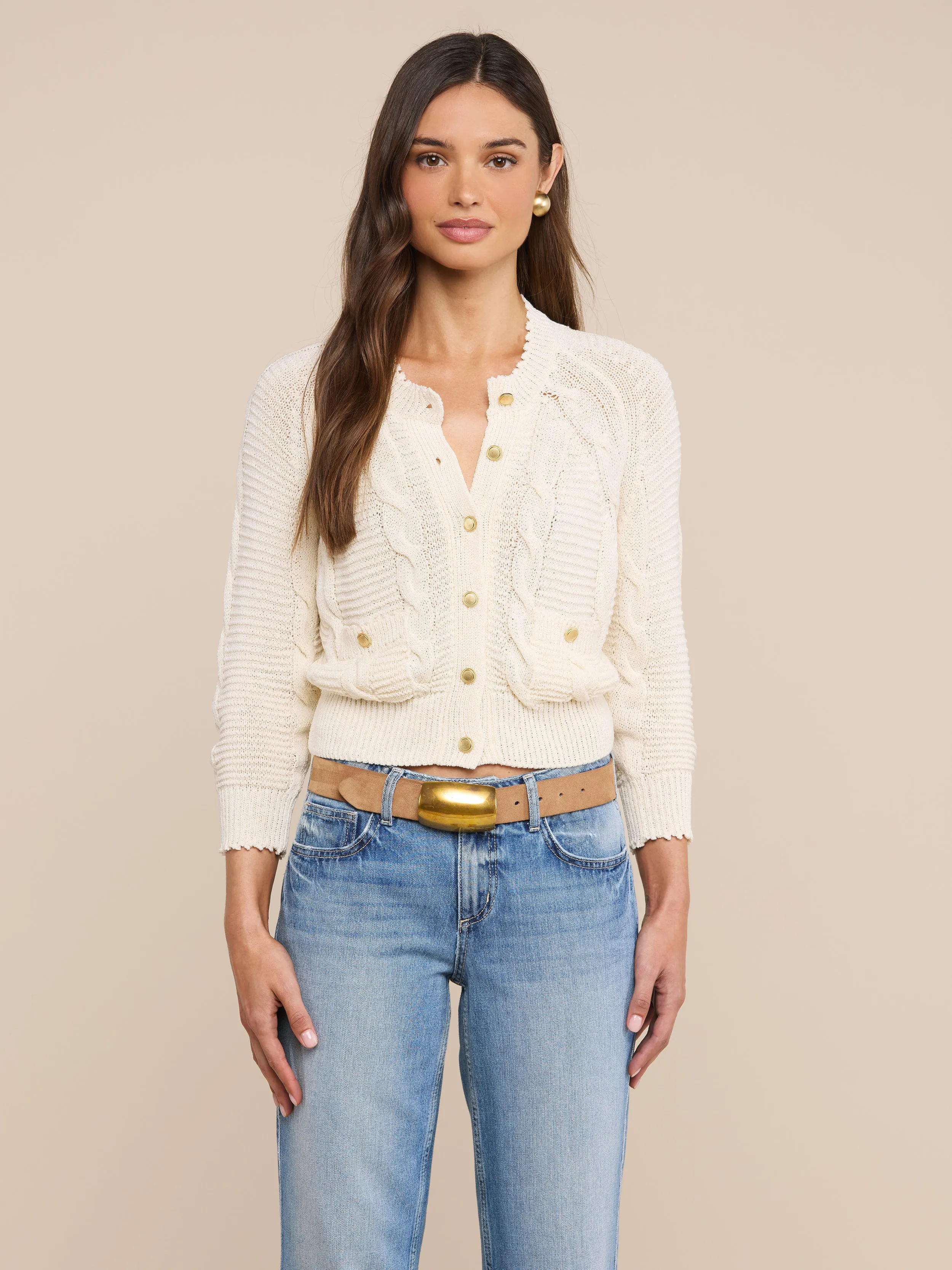 Darcy Cable Knit Cardigan sold by L'AGENCE