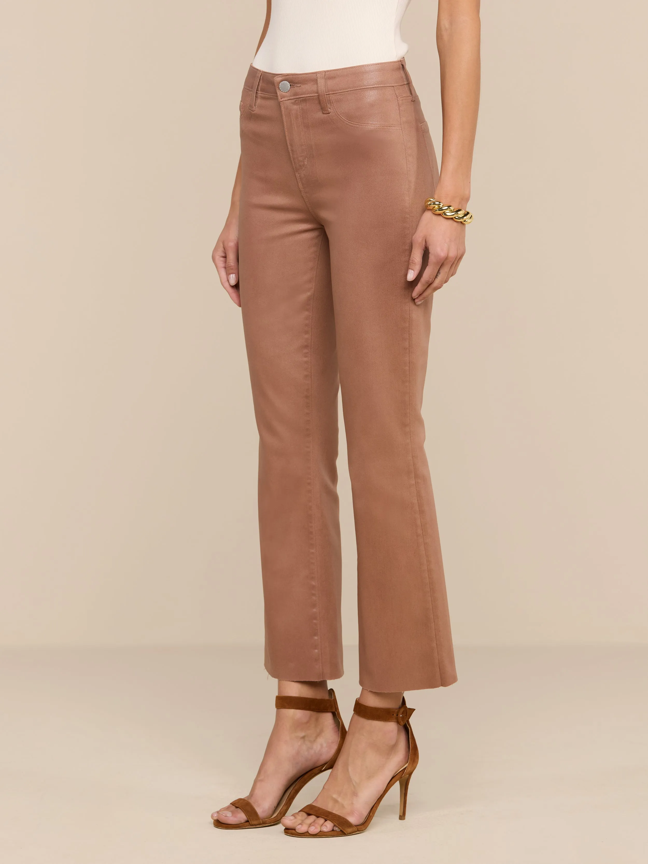 Kendra Coated Cropped Flare Jean sold by L'AGENCE product image thumbnail 3