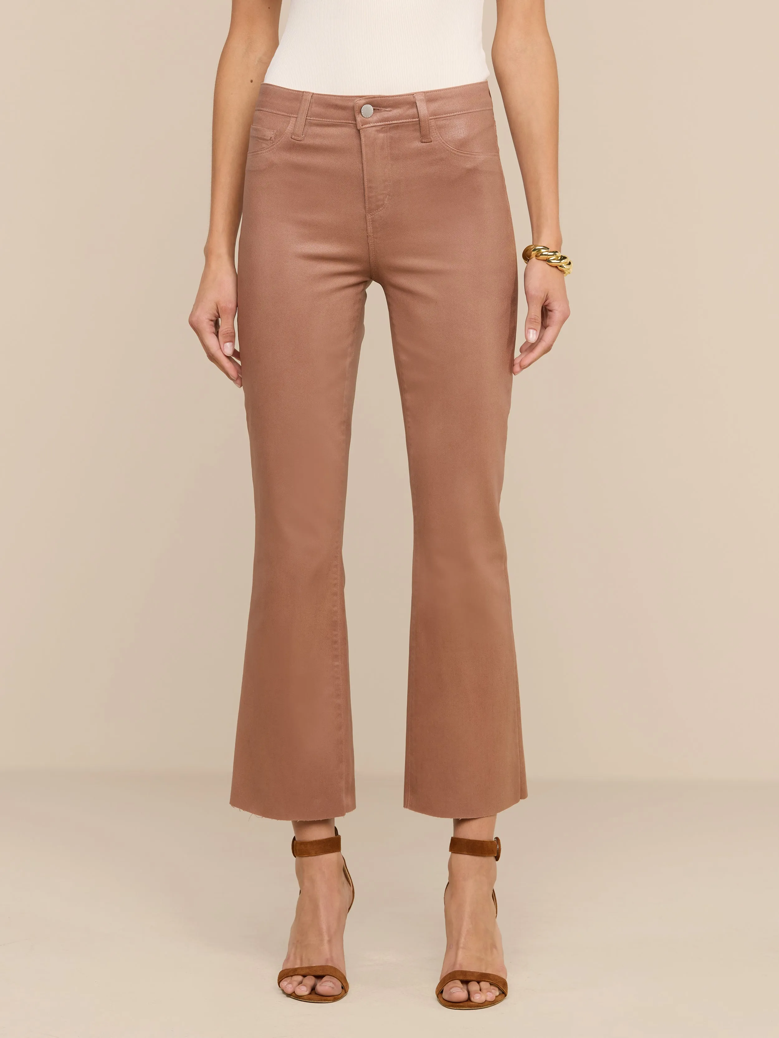 Kendra Coated Cropped Flare Jean sold by L'AGENCE product image thumbnail 2