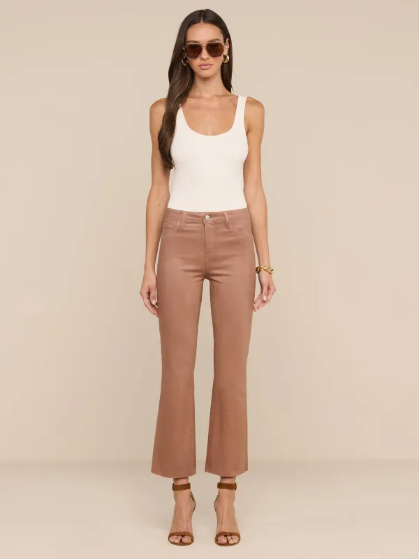 Kendra Coated Cropped Flare Jean made by L'AGENCE