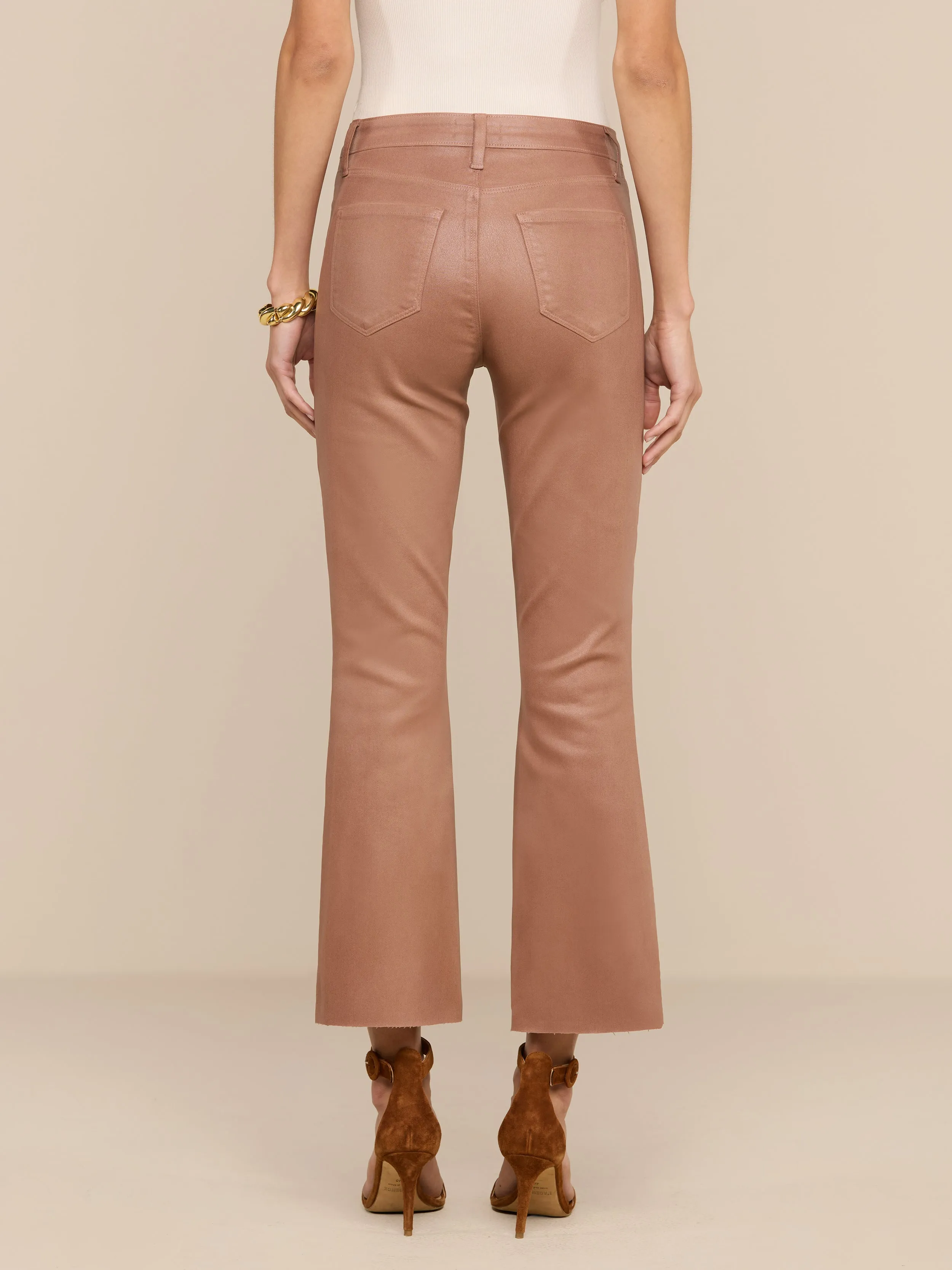 Kendra Coated Cropped Flare Jean sold by L'AGENCE product image thumbnail 4