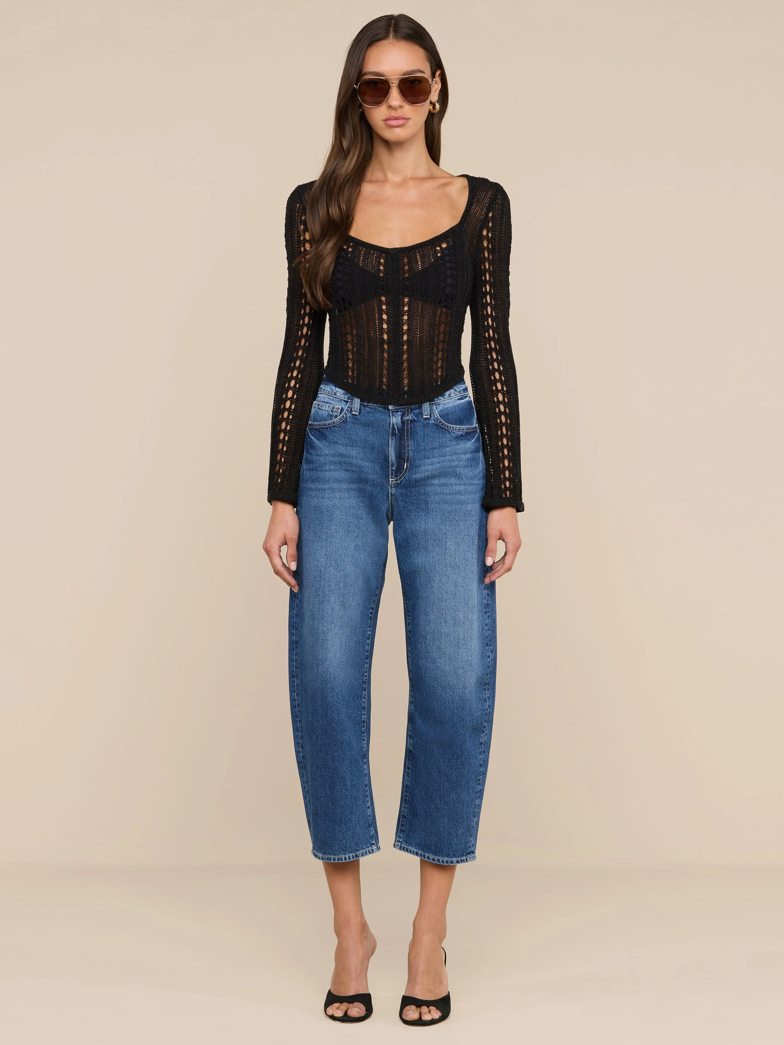 Orine Pointelle Knit Top sold by L'AGENCE product image thumbnail 3