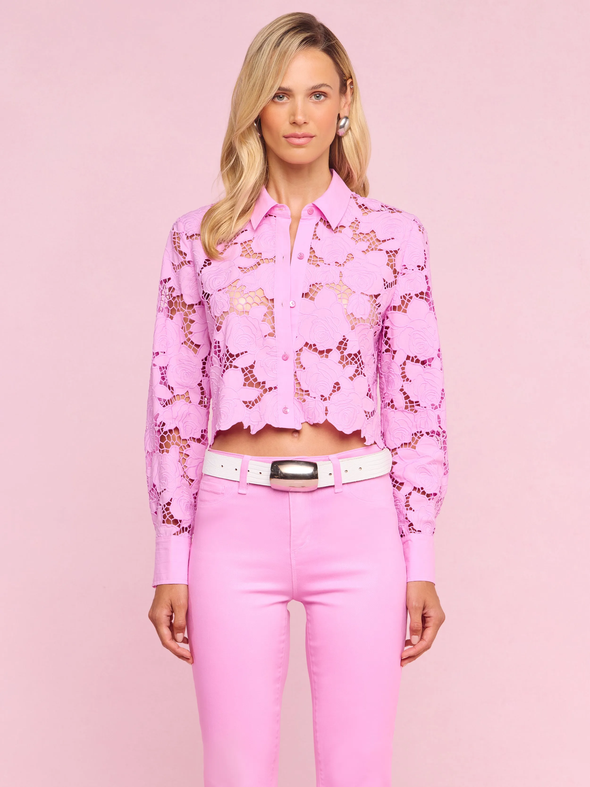 Seychelle Cropped Eyelet Blouse sold by L'AGENCE