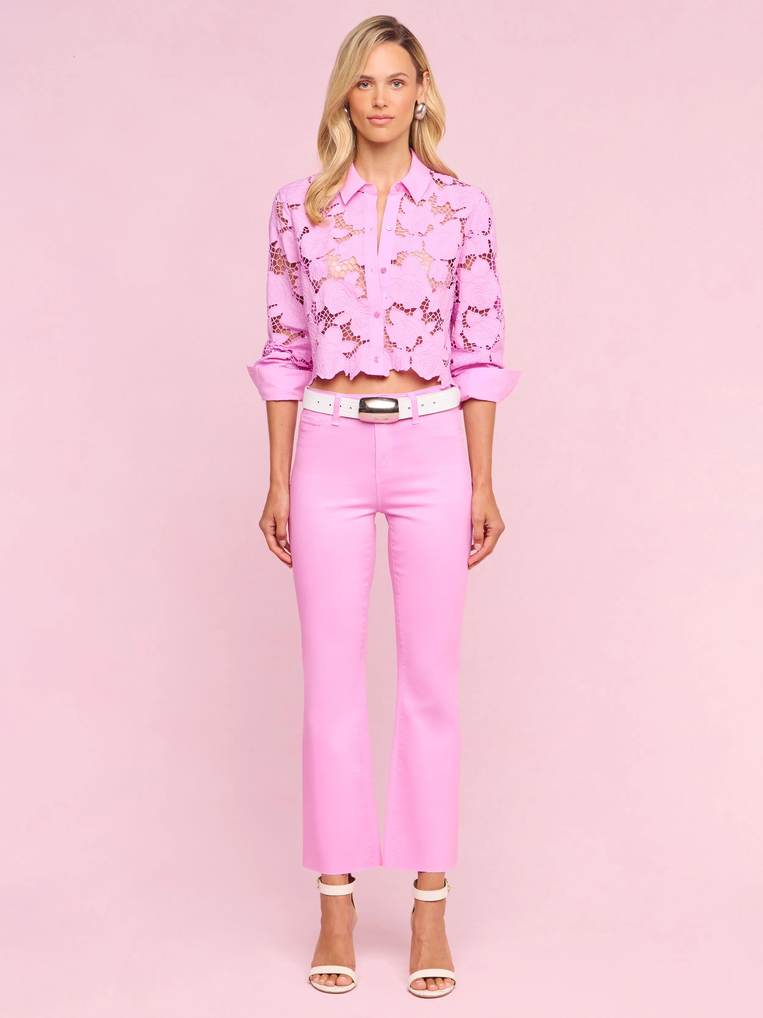 Kendra Coated Cropped Flare Jean sold by L'AGENCE product image thumbnail 2