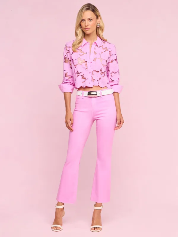 Kendra Coated Cropped Flare Jean made by L'AGENCE