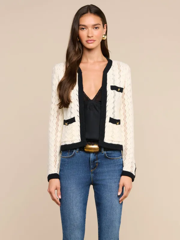 Zephyra Pointelle Knit Cardigan made by L'AGENCE