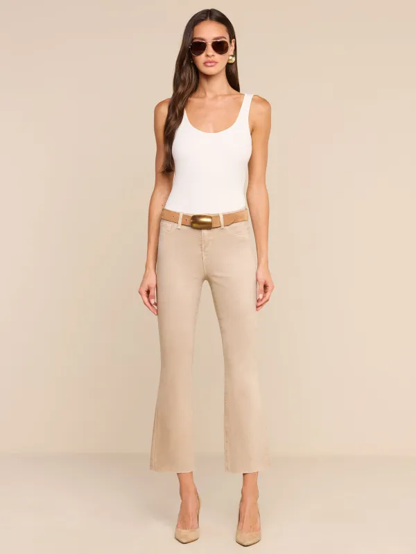 Kendra Coated Cropped Flare Jean made by L'AGENCE