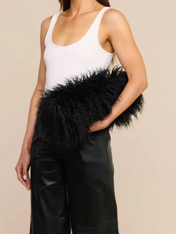 Adelina Faux Fur Clutch made by L'AGENCE