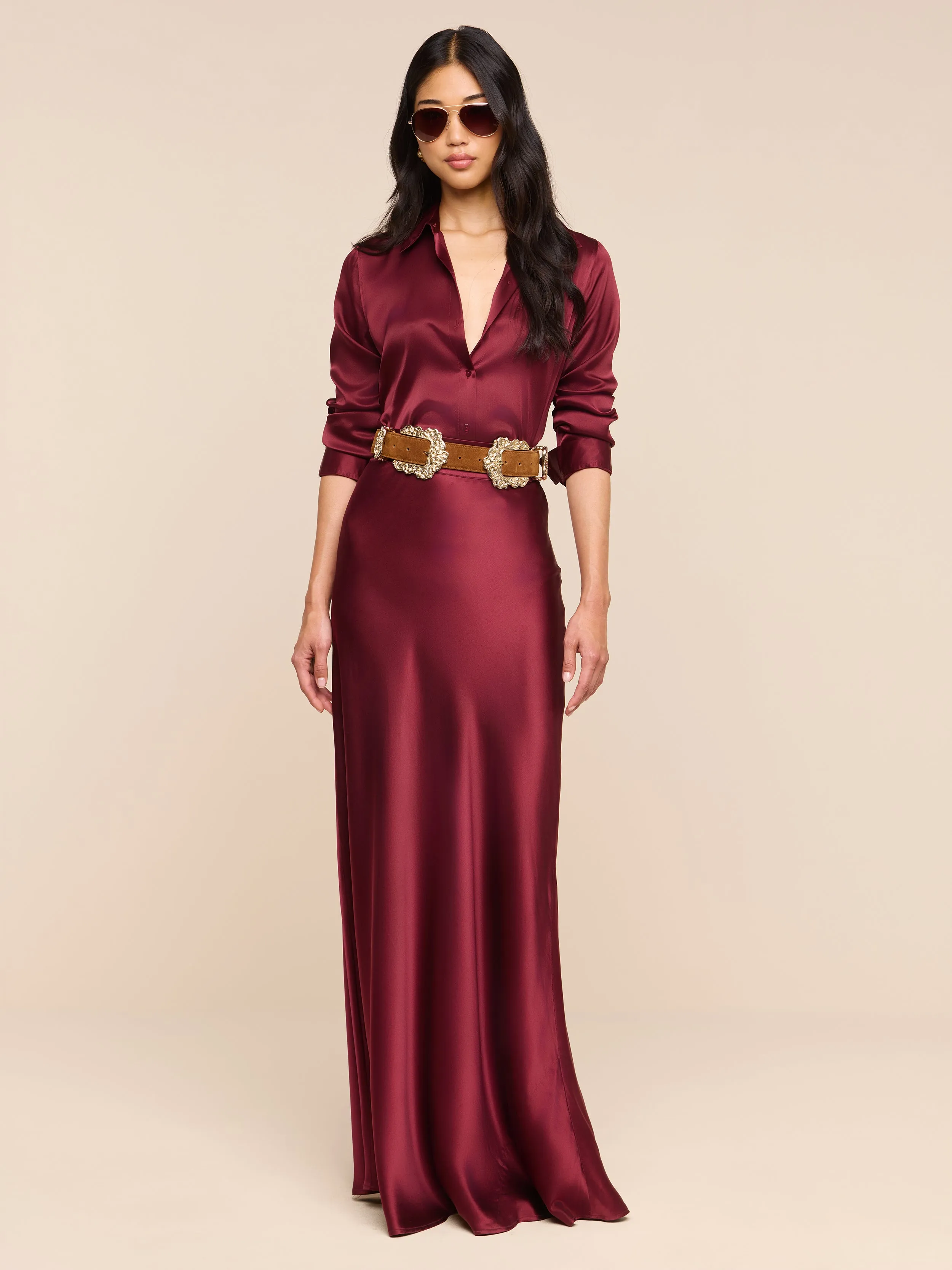 Ryker Silk Maxi Skirt sold by L'AGENCE product image thumbnail 2