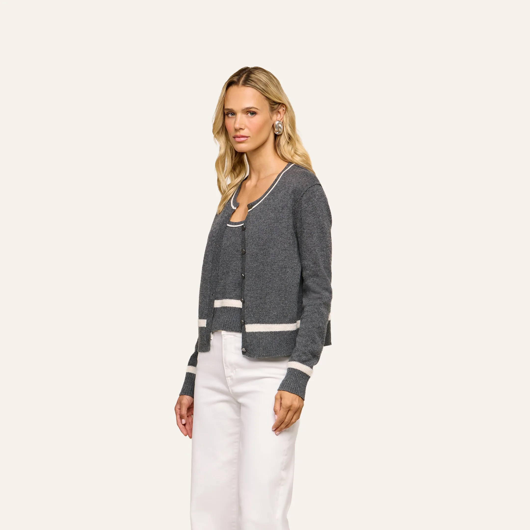 Malone Cashmere Cardigan sold by L'AGENCE product image thumbnail 3