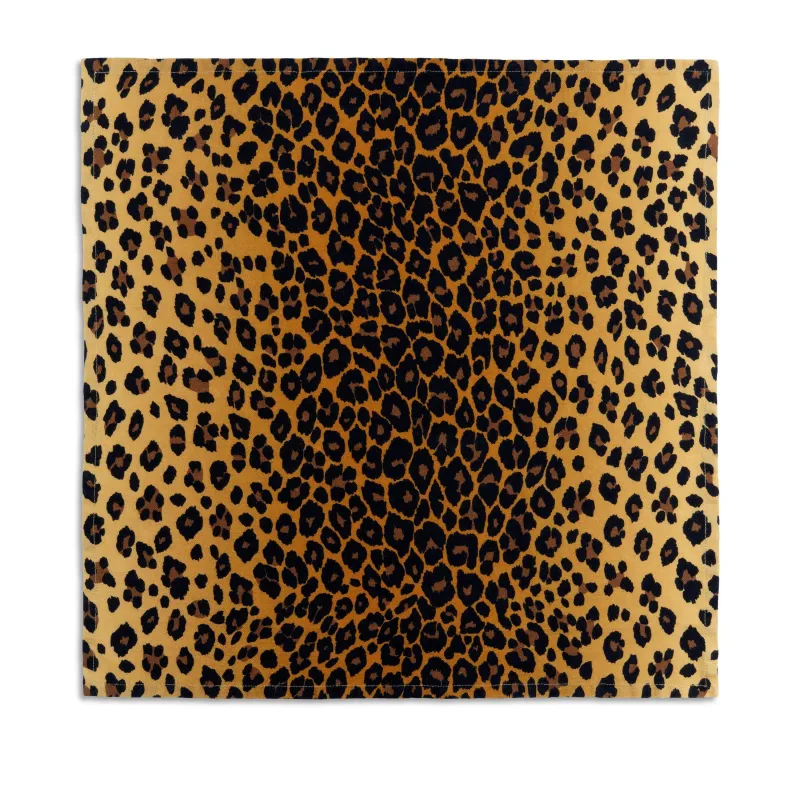Linen Sateen Leopard Napkins - Natural (Set of 4) sold by L'Objet