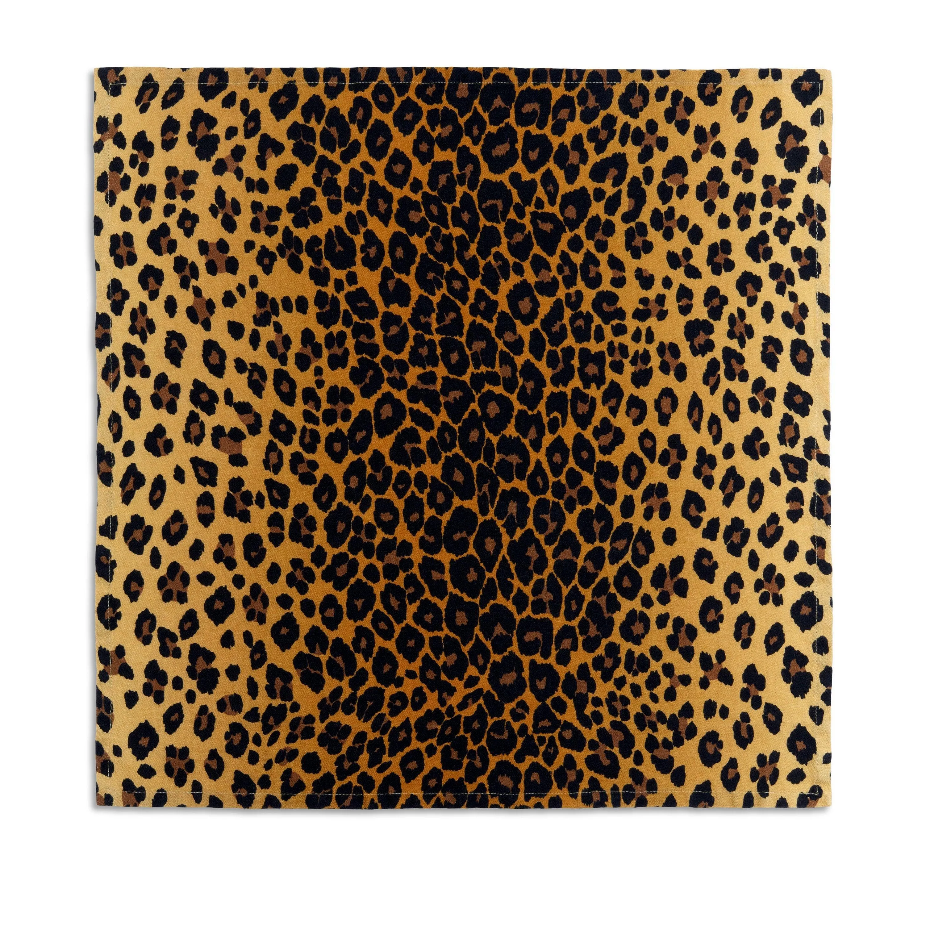 Linen Sateen Leopard Napkins - Natural (Set of 4) sold by L'Objet