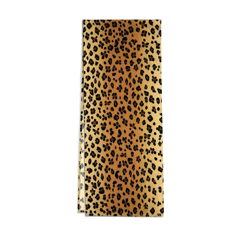 Linen Sateen Leopard Runner - Natural sold by L'Objet