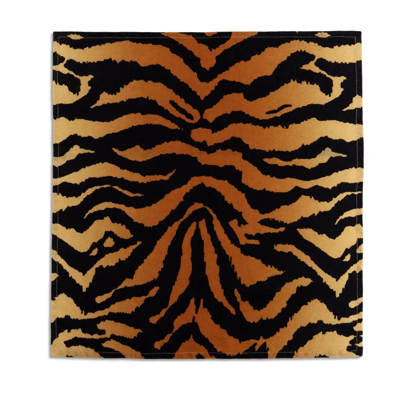 Linen Sateen Tiger Napkins - Natural (Set of 4) sold by L'Objet