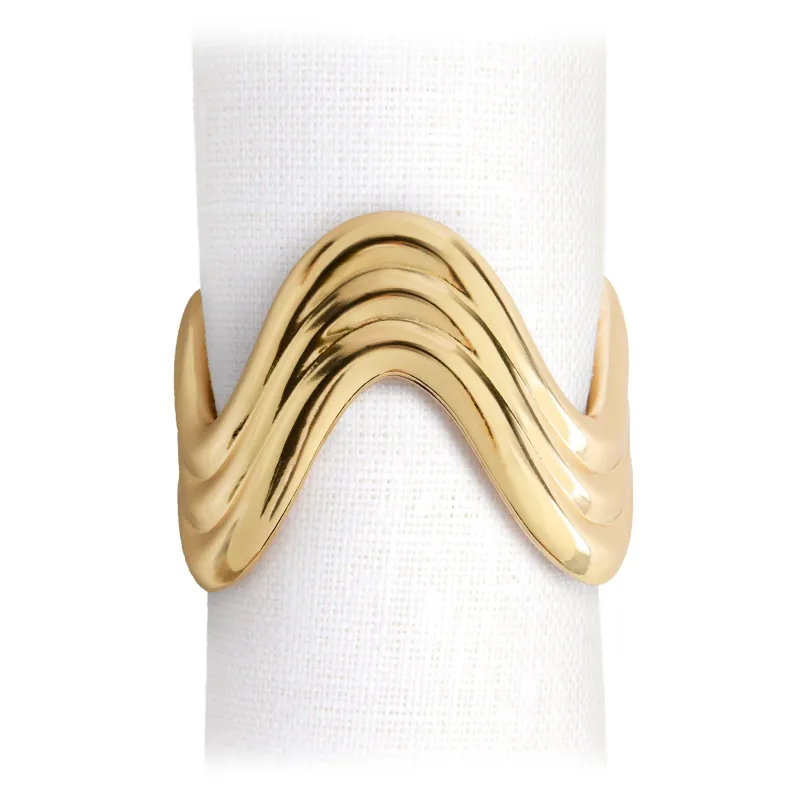 Ripple Napkin Rings  (Set of 4) - Gold sold by L'Objet