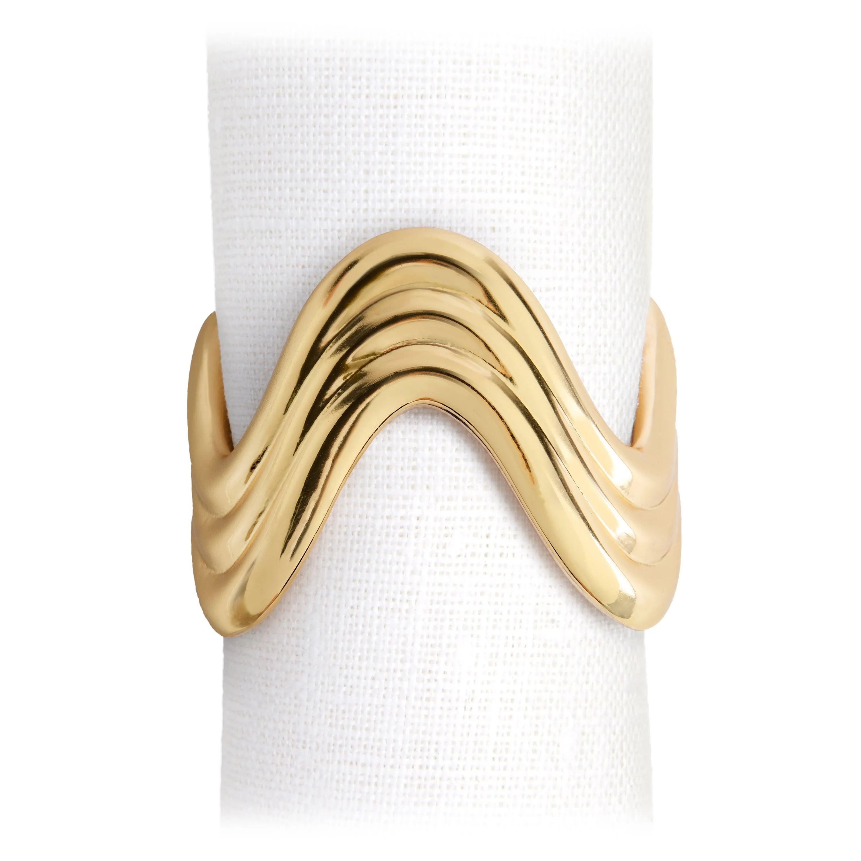 Ripple Napkin Rings (Set of 4) - Gold sold by L'Objet
