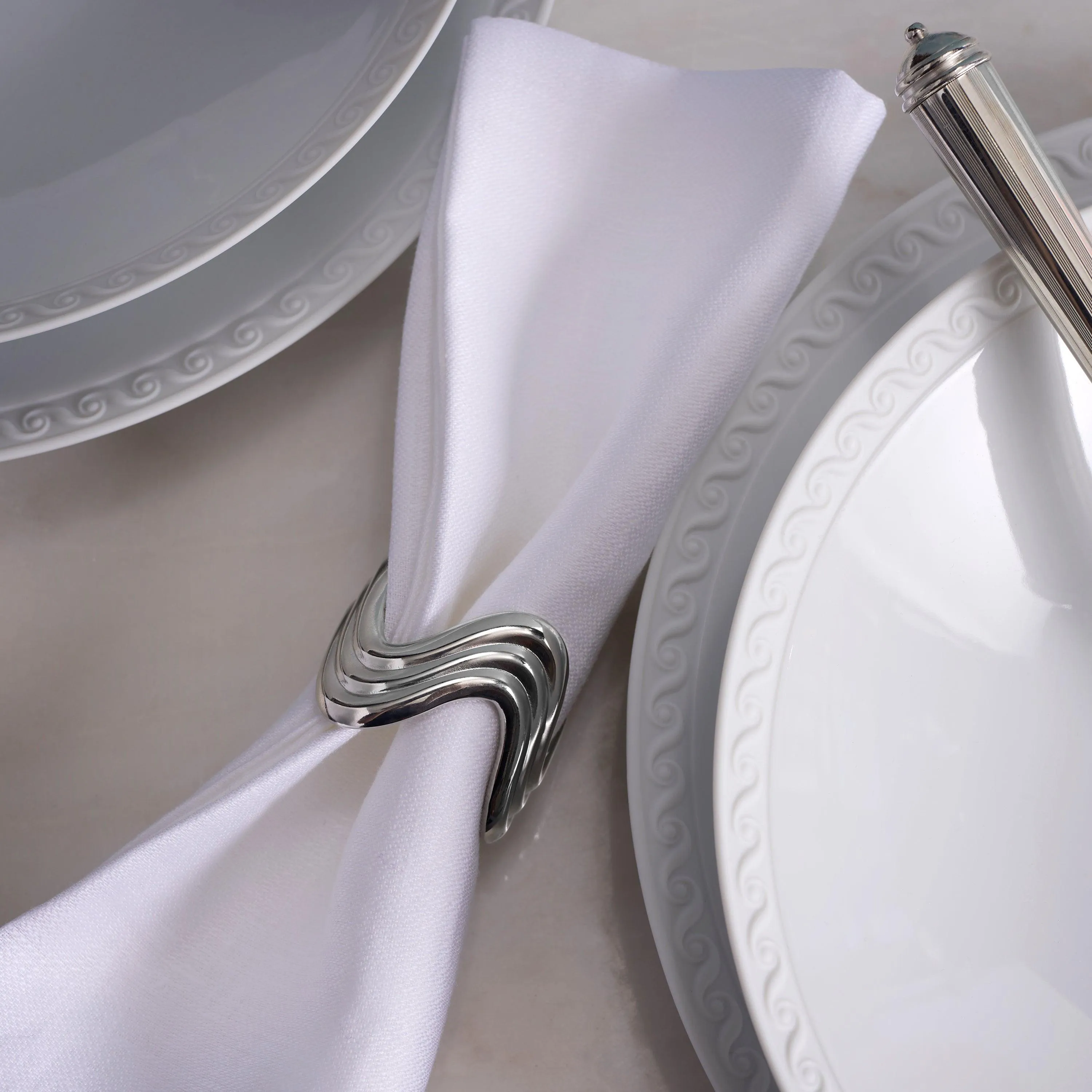 Ripple Napkin Rings (Set of 4) - Platinum sold by L'Objet product image thumbnail 5