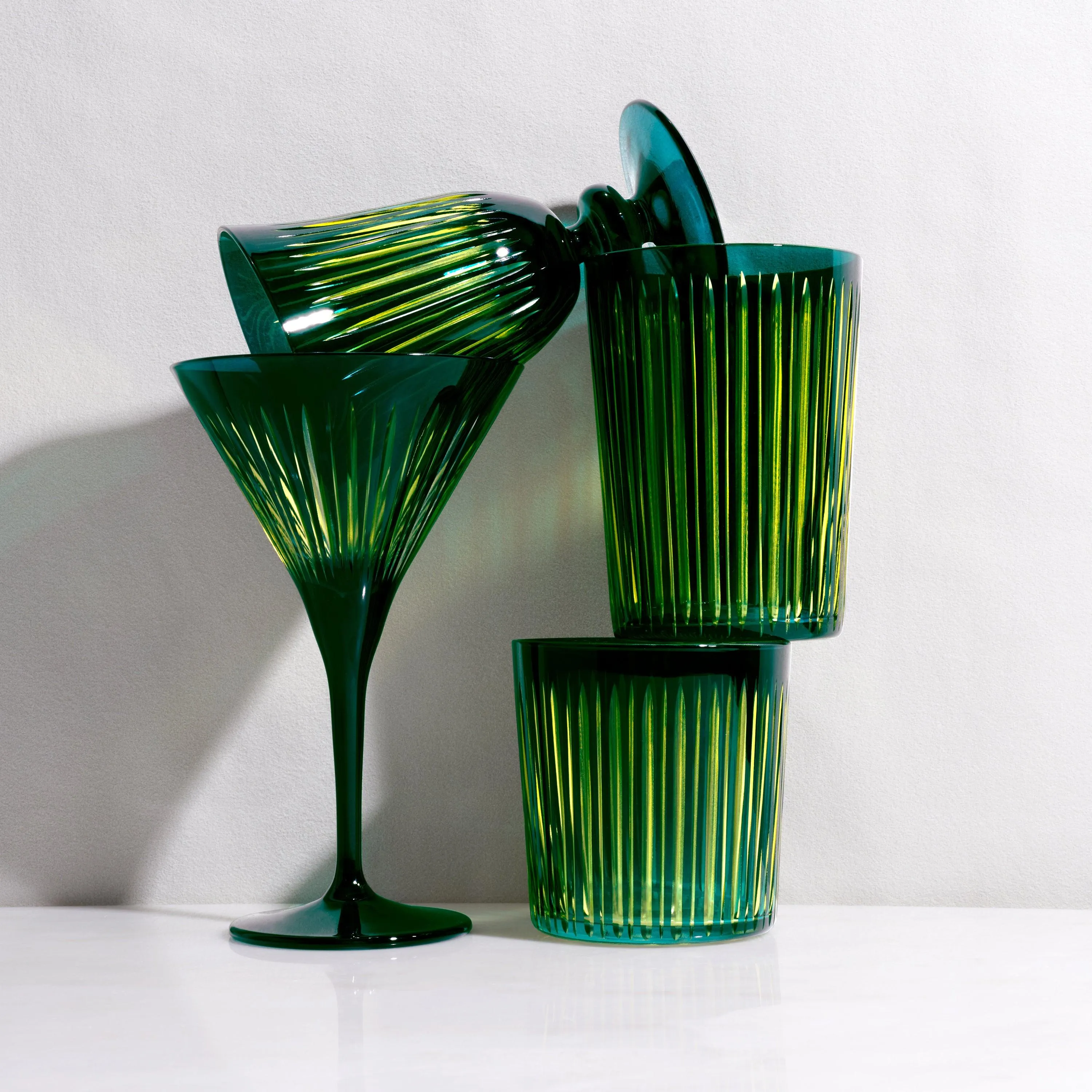 Prism Martini Glasses - Green (Set of 4) sold by L'Objet product image thumbnail 3