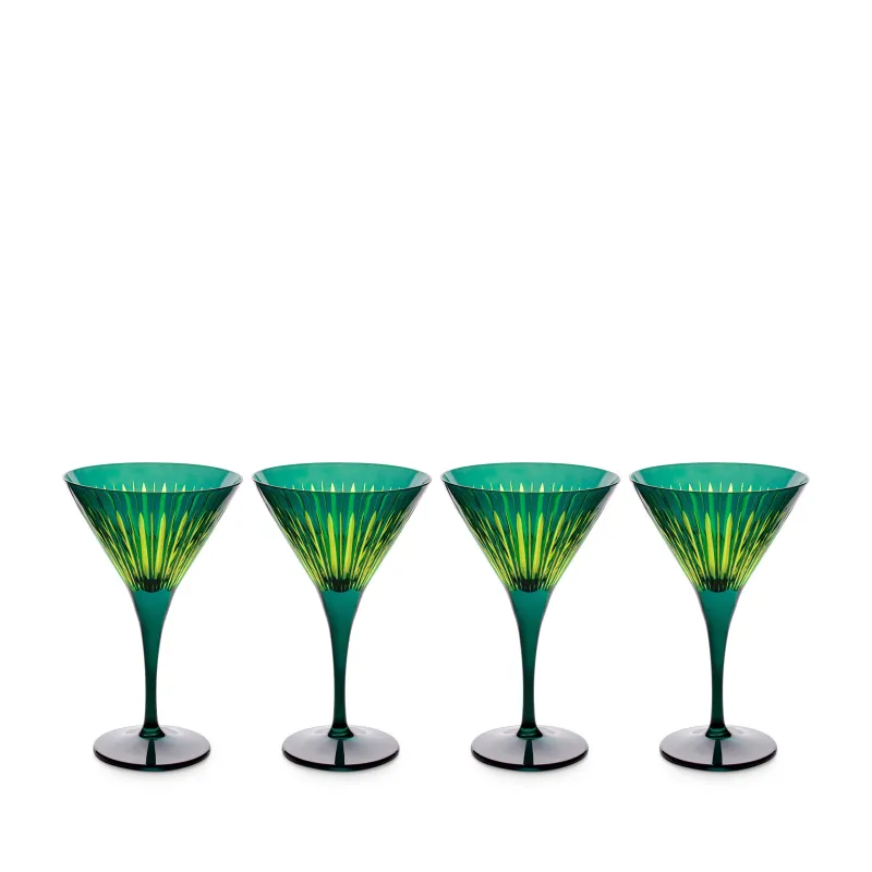 Prism Martini Glasses - Green (Set of 4) sold by L'Objet