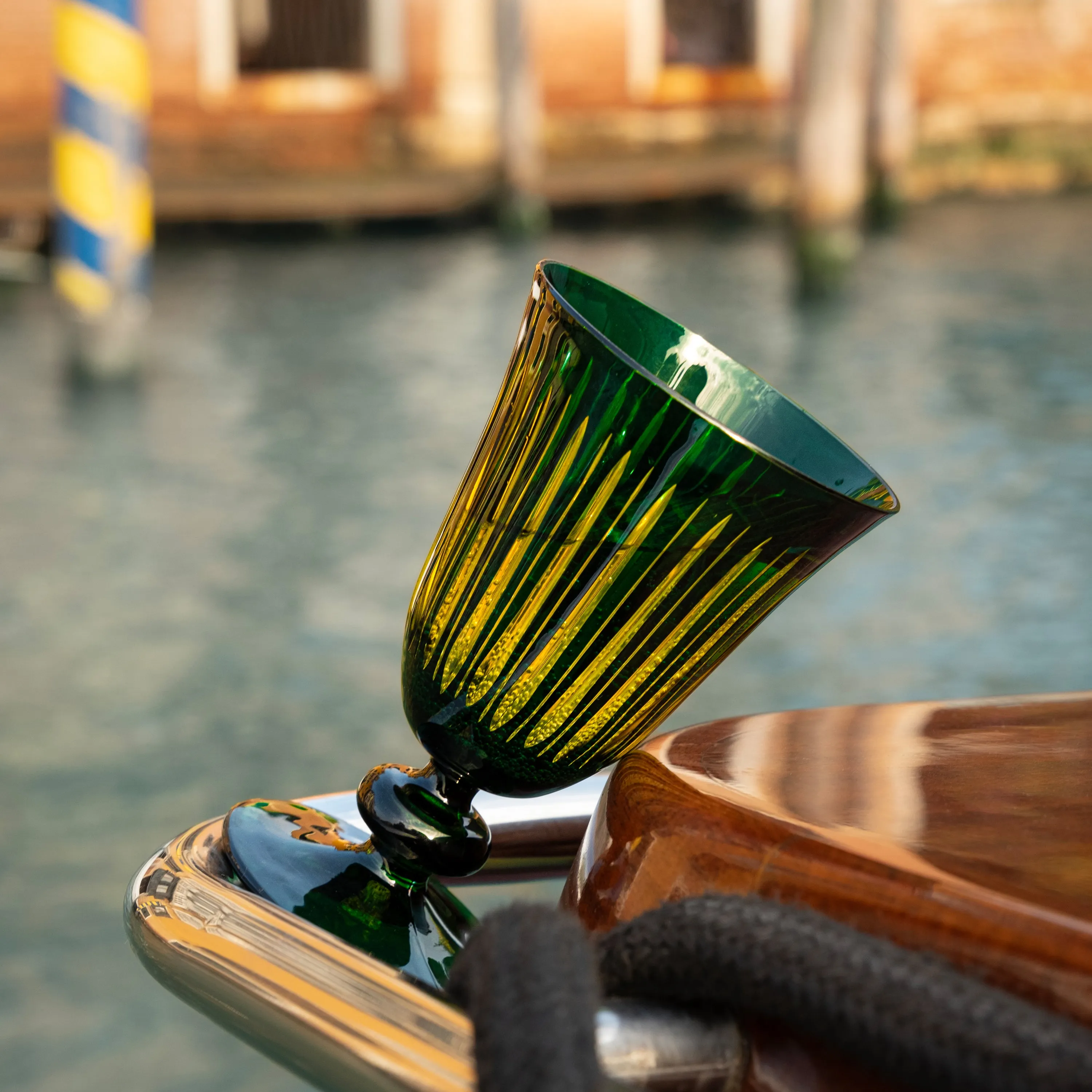 Prism Wine Glasses-Green (Set of 4) sold by L'Objet product image thumbnail 2