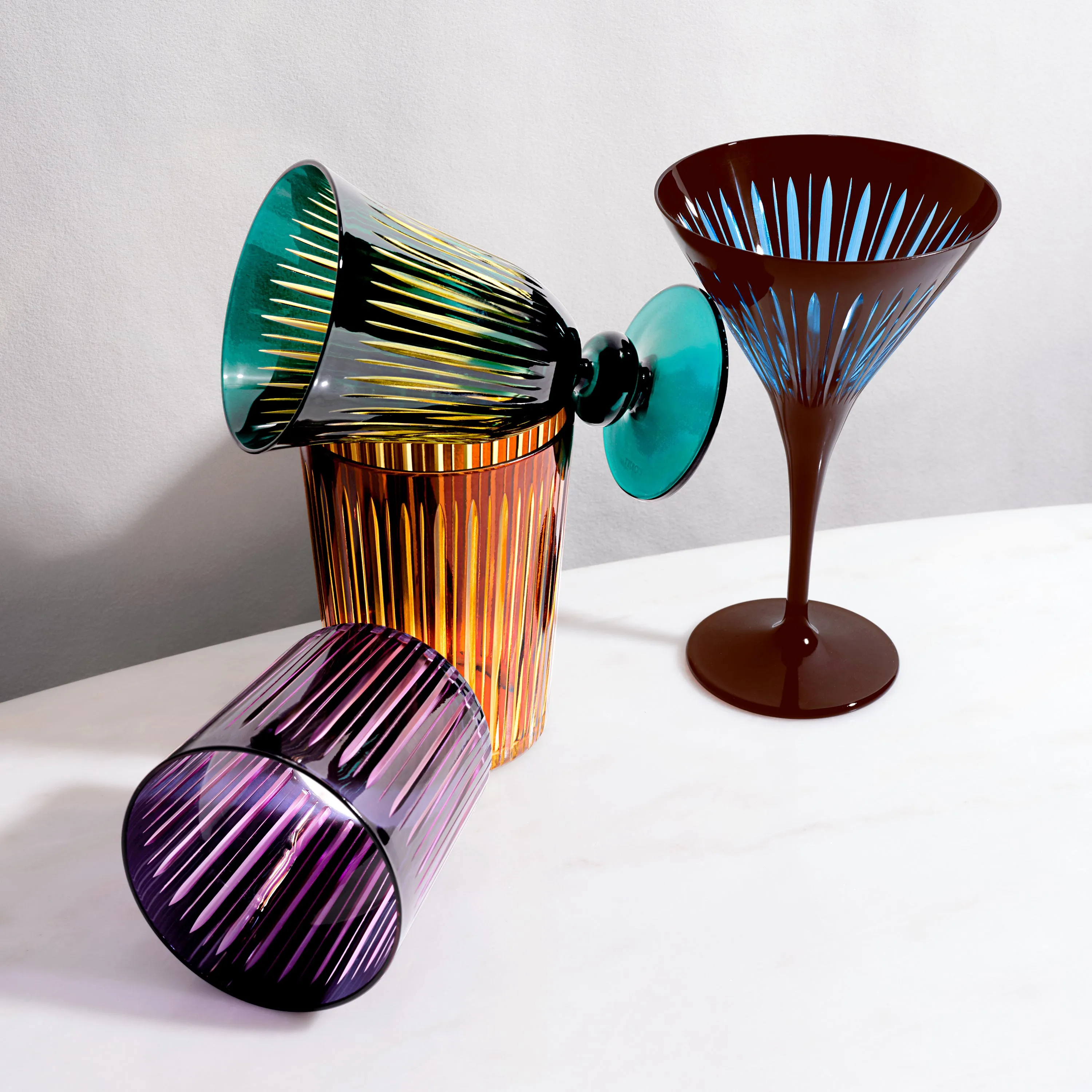 Prism Martini Glasses - Assorted (Set of 4) sold by L'Objet product image thumbnail 3